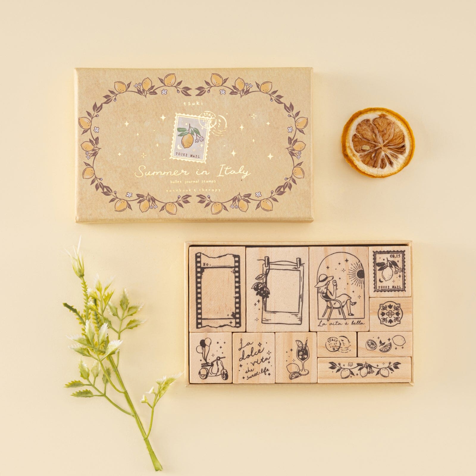 Tsuki 'Summer in Italy' Bullet Journal Stamp Set ☾