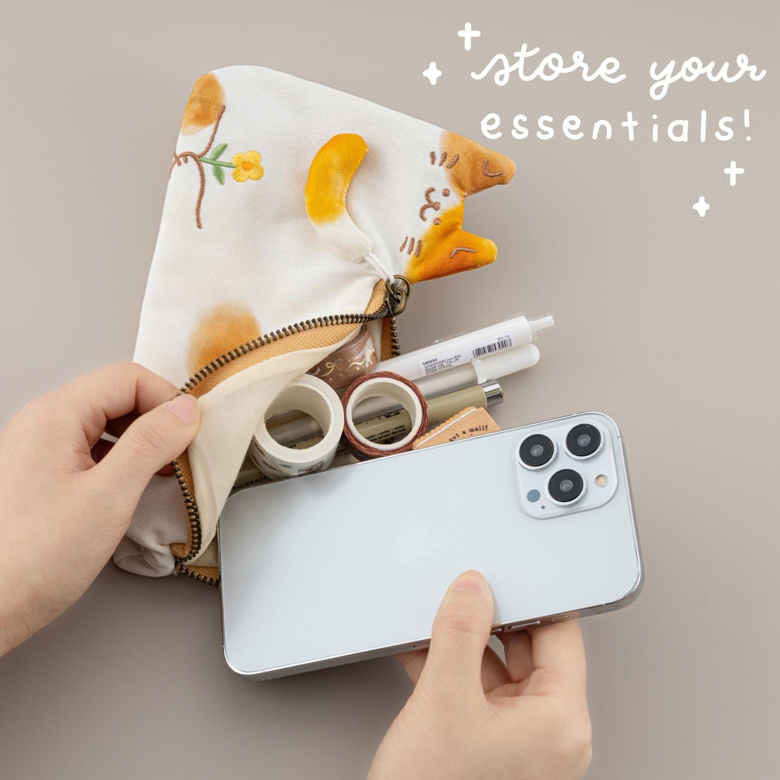 Tsuki ‘Neko Days’ Travel Pen Pouch ☾