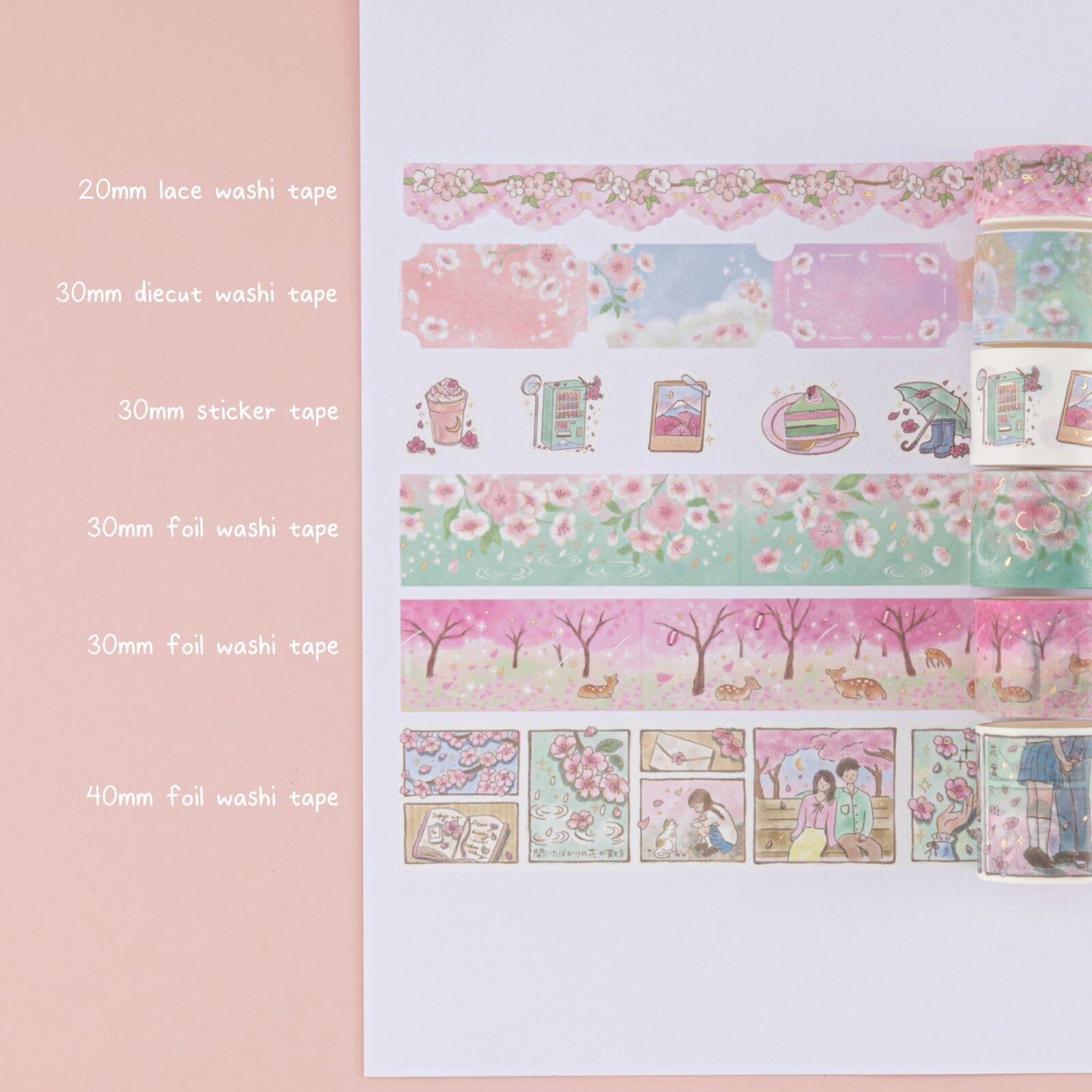Tsuki 'Sakura Days' Washi Tape Set ☾