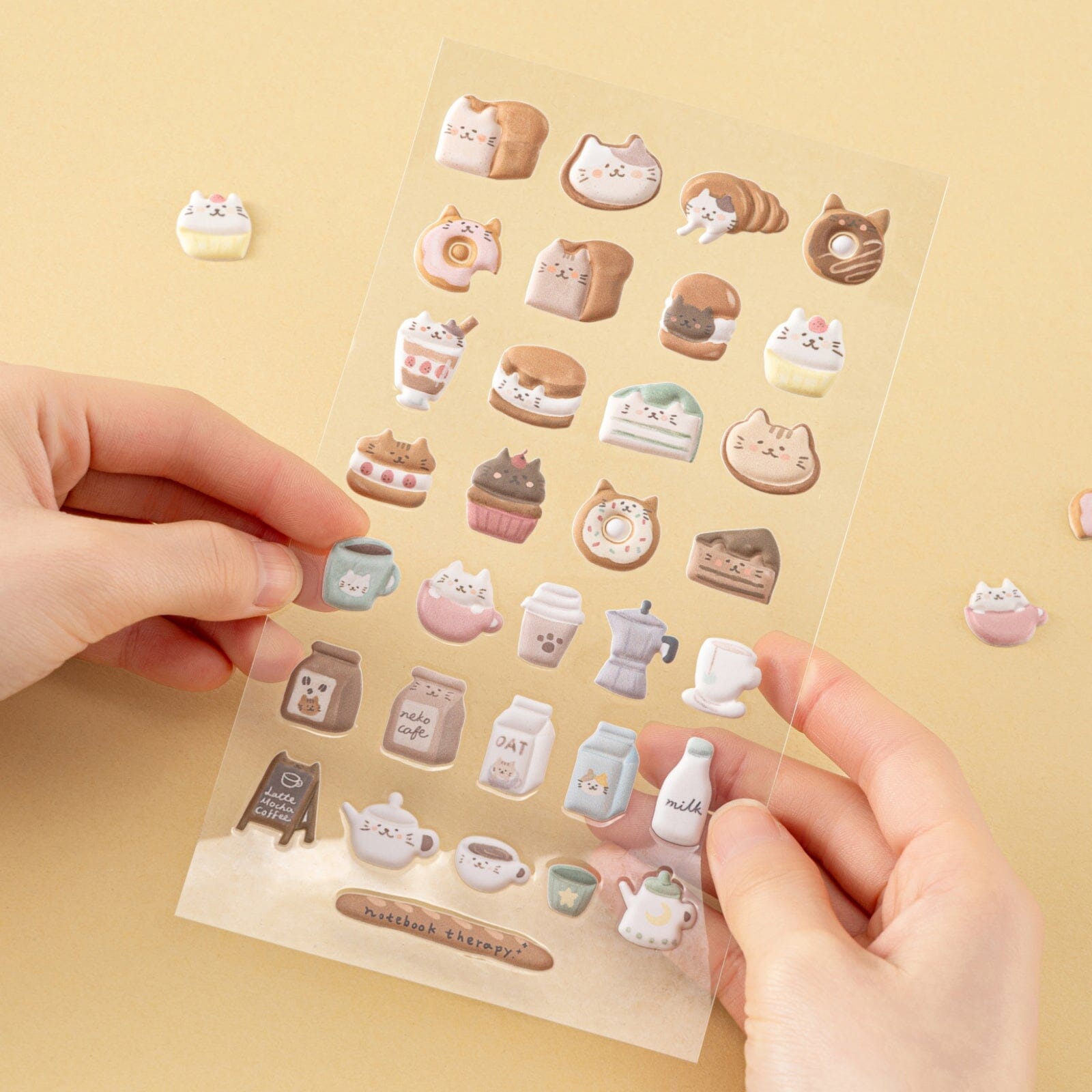 Tsuki 'Neko Cafe' 3D Puffy Sticker Set ☾