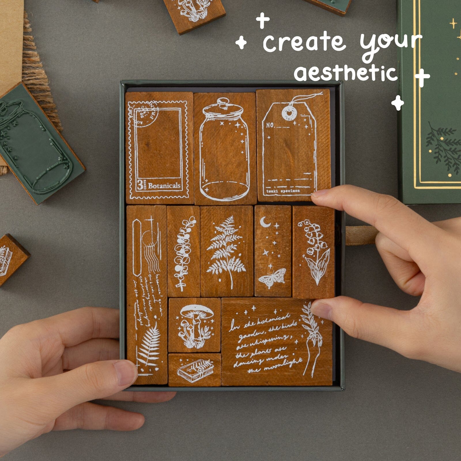 Tsuki 'Whimsical Botanics' Bullet Journal Stamp Set ☾