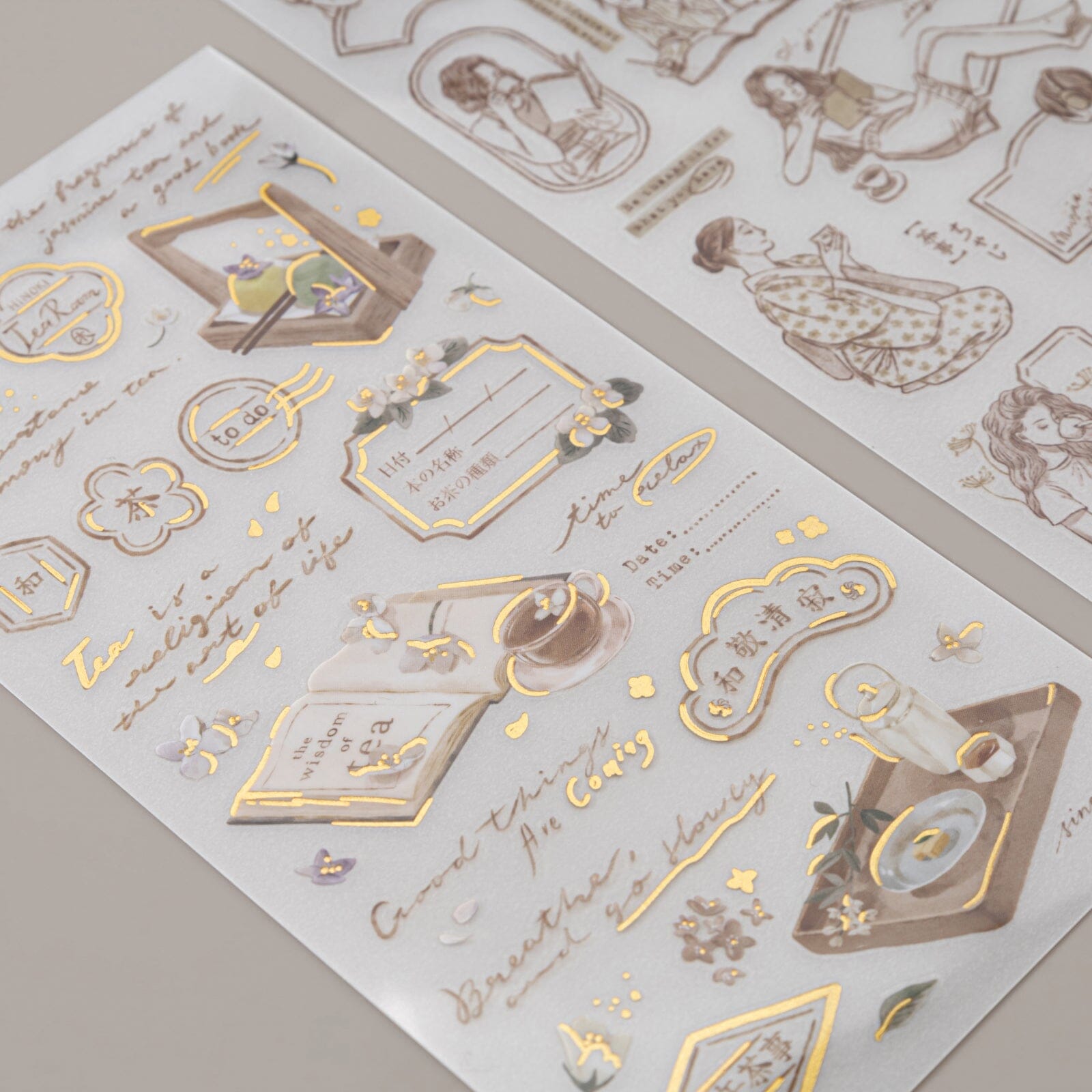 Hinoki - 'Into the Tea Room' Print-On Sticker Set