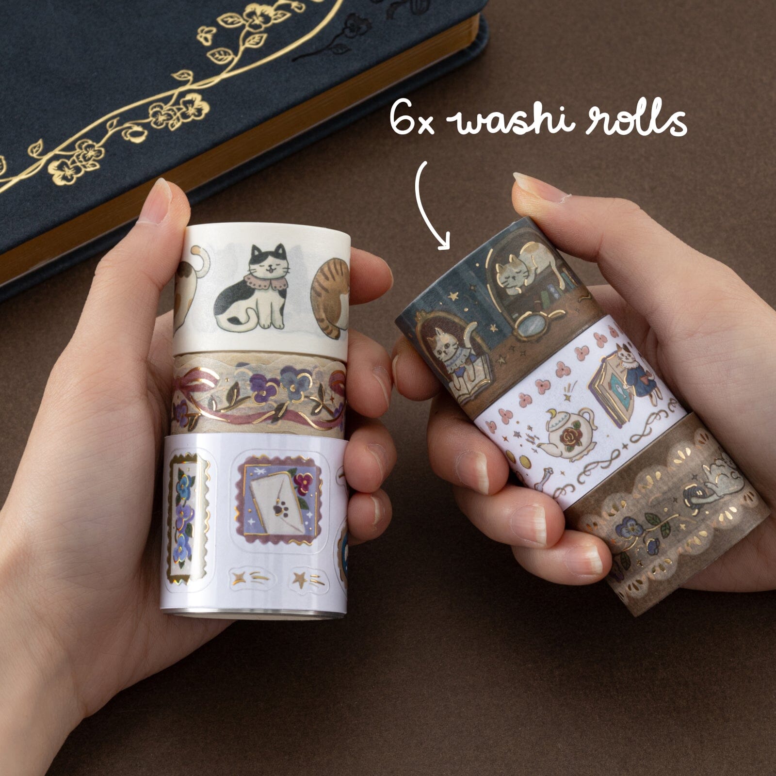 Tsuki 'Vintage Neko' Washi Tape Set ☾
