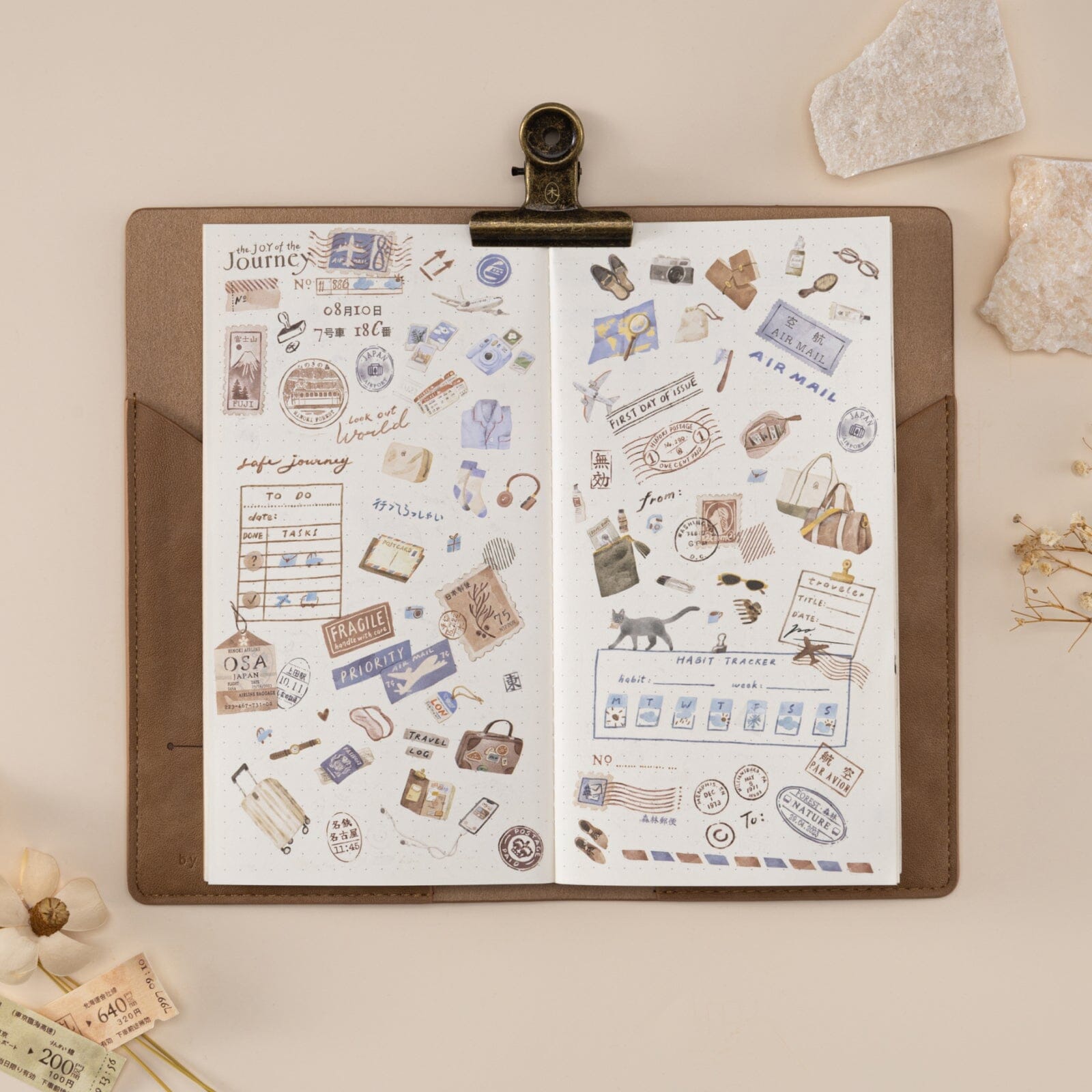 Hinoki - 'Travel Essentials' Print-On Sticker Set