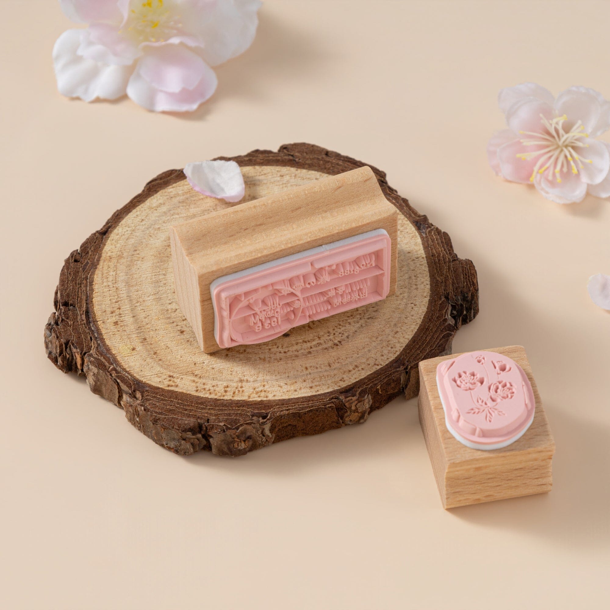 Hinoki - 'Into the Spring' Engraved Wooden Stamp Set