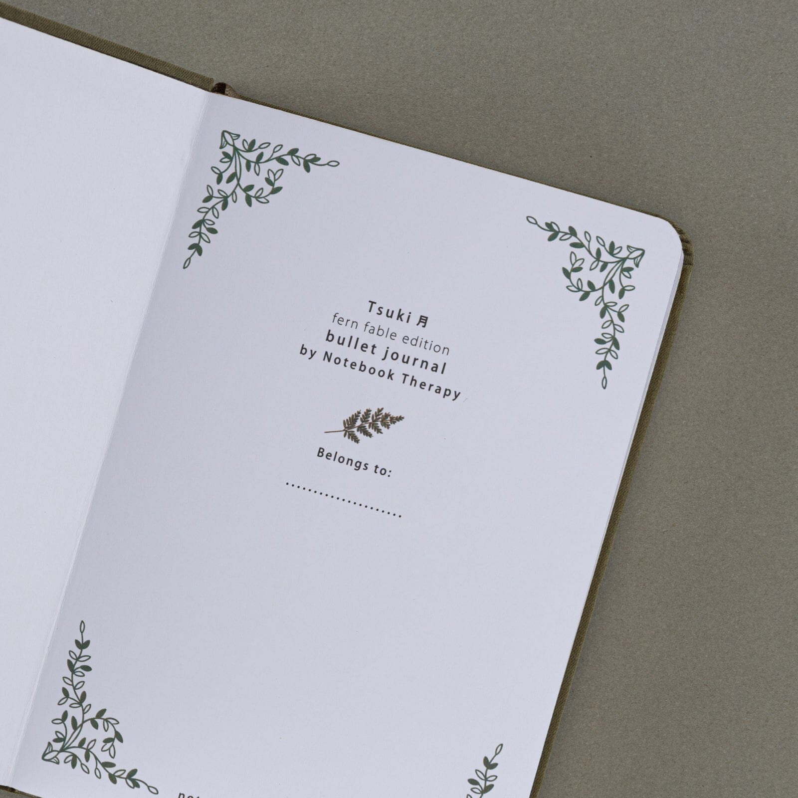 Tsuki 'Fern Fable' A6 Luxury Travel Notebook ☾