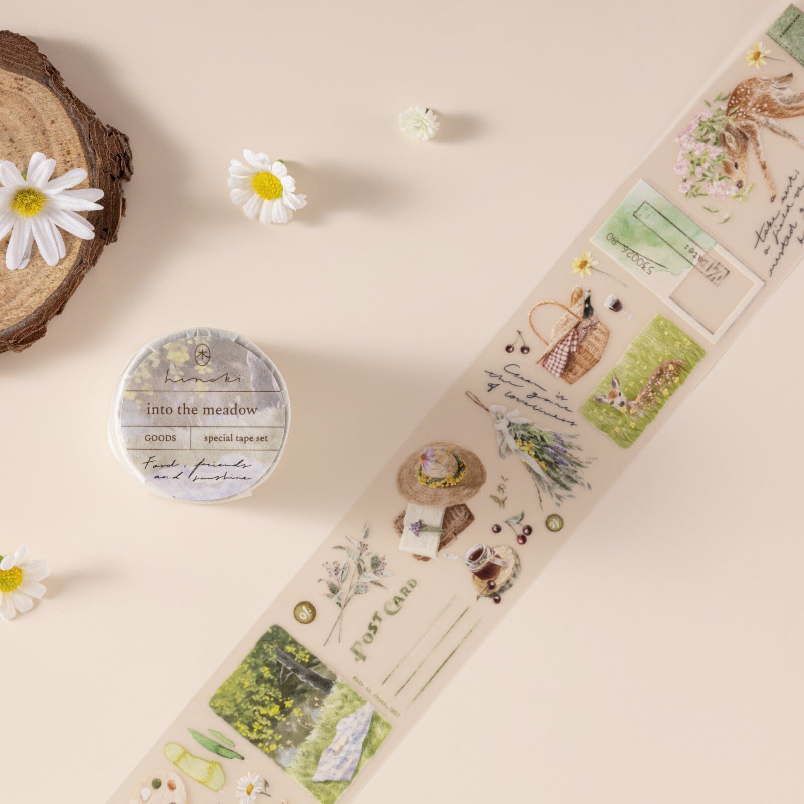 Hinoki - 'Into the Meadow' PET Decorative Tape - Meadow Picnic