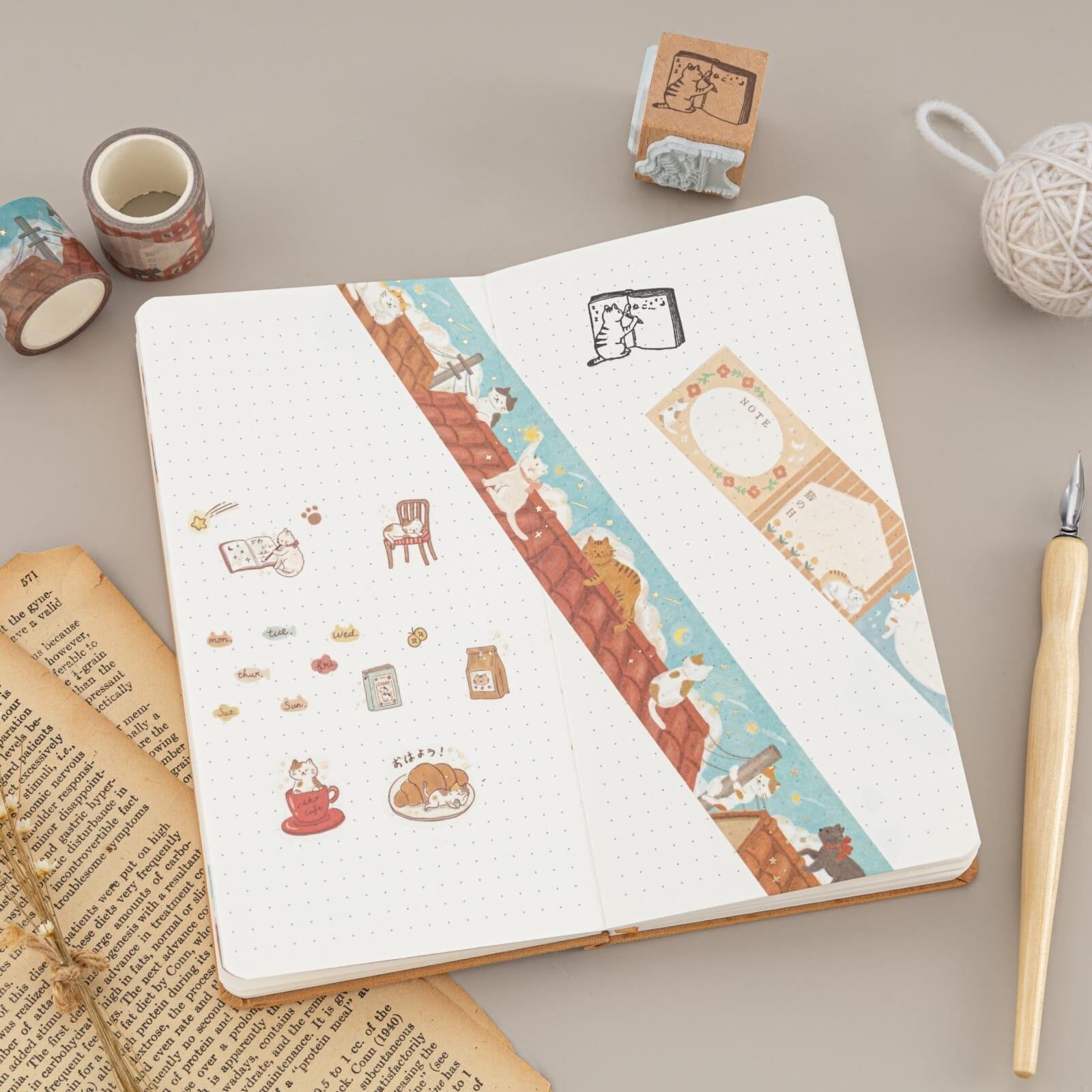 Tsuki 'Neko Days' Travel Notebook Gift Set ☾