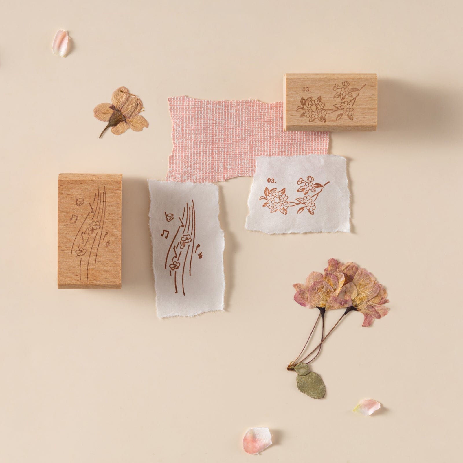 Hinoki - 'Into the Song' Engraved Wooden Stamps Set