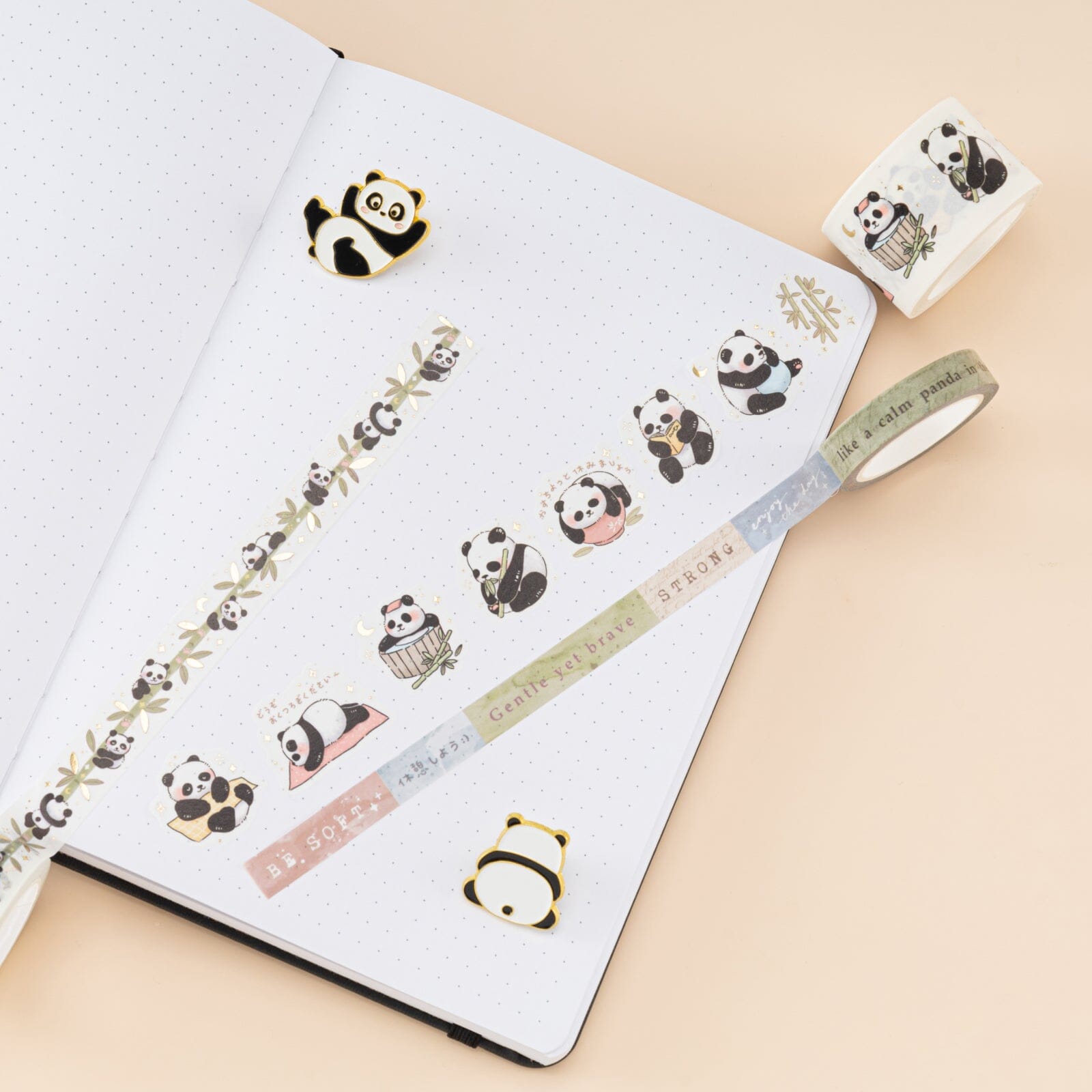Tsuki 'Playful Panda' Washi Tape Set