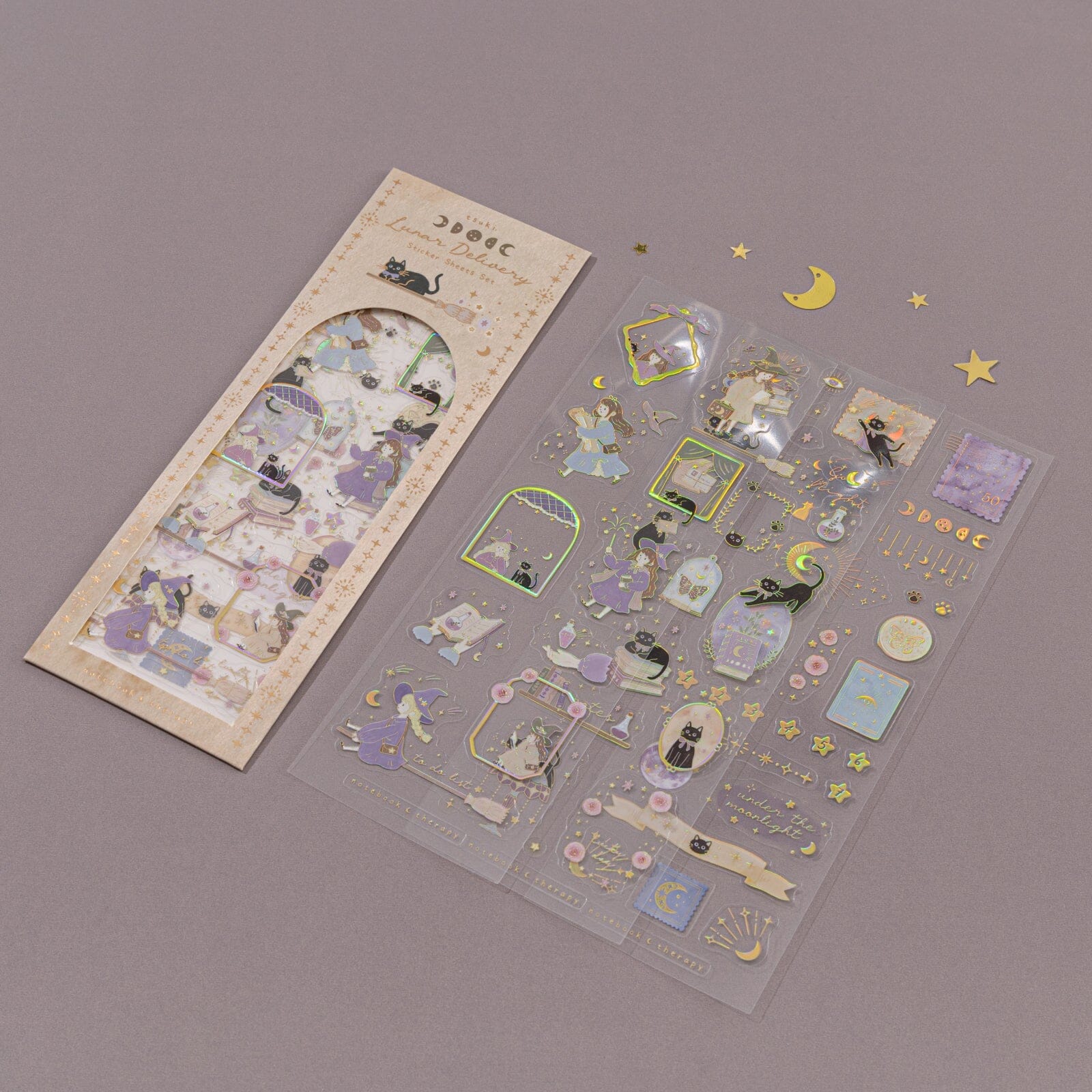 Tsuki 'Lunar Delivery' 3D Holographic Foil Luxury Sticker Set ☾
