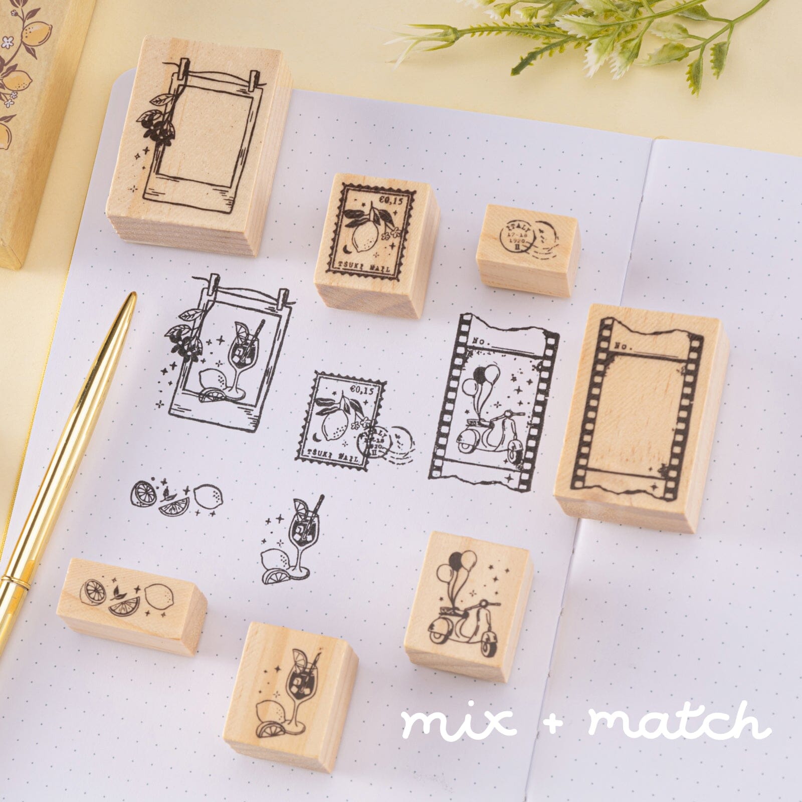 Tsuki 'Summer in Italy' Bullet Journal Stamp Set ☾
