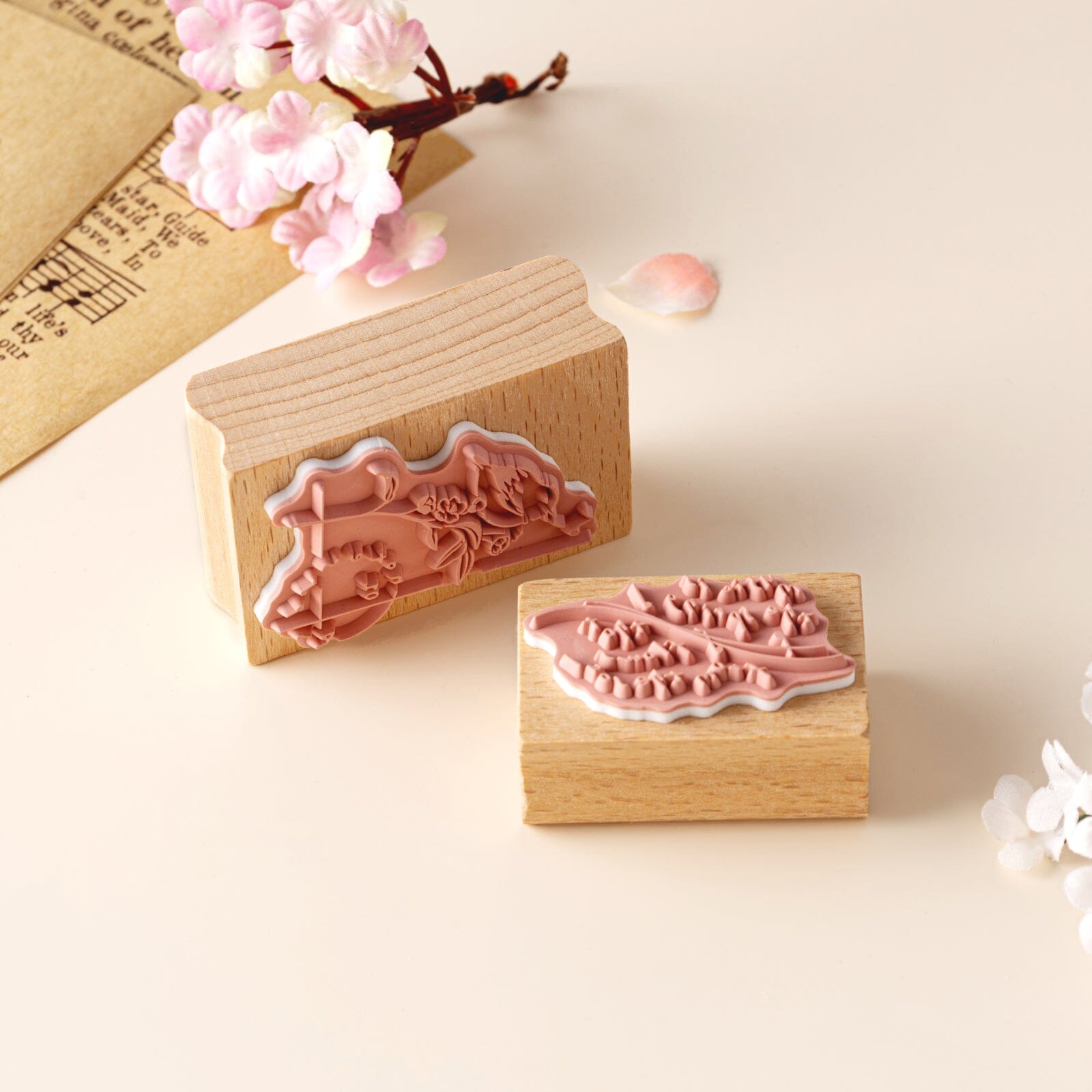 Hinoki - 'Into the Song' Engraved Wooden Stamps Set