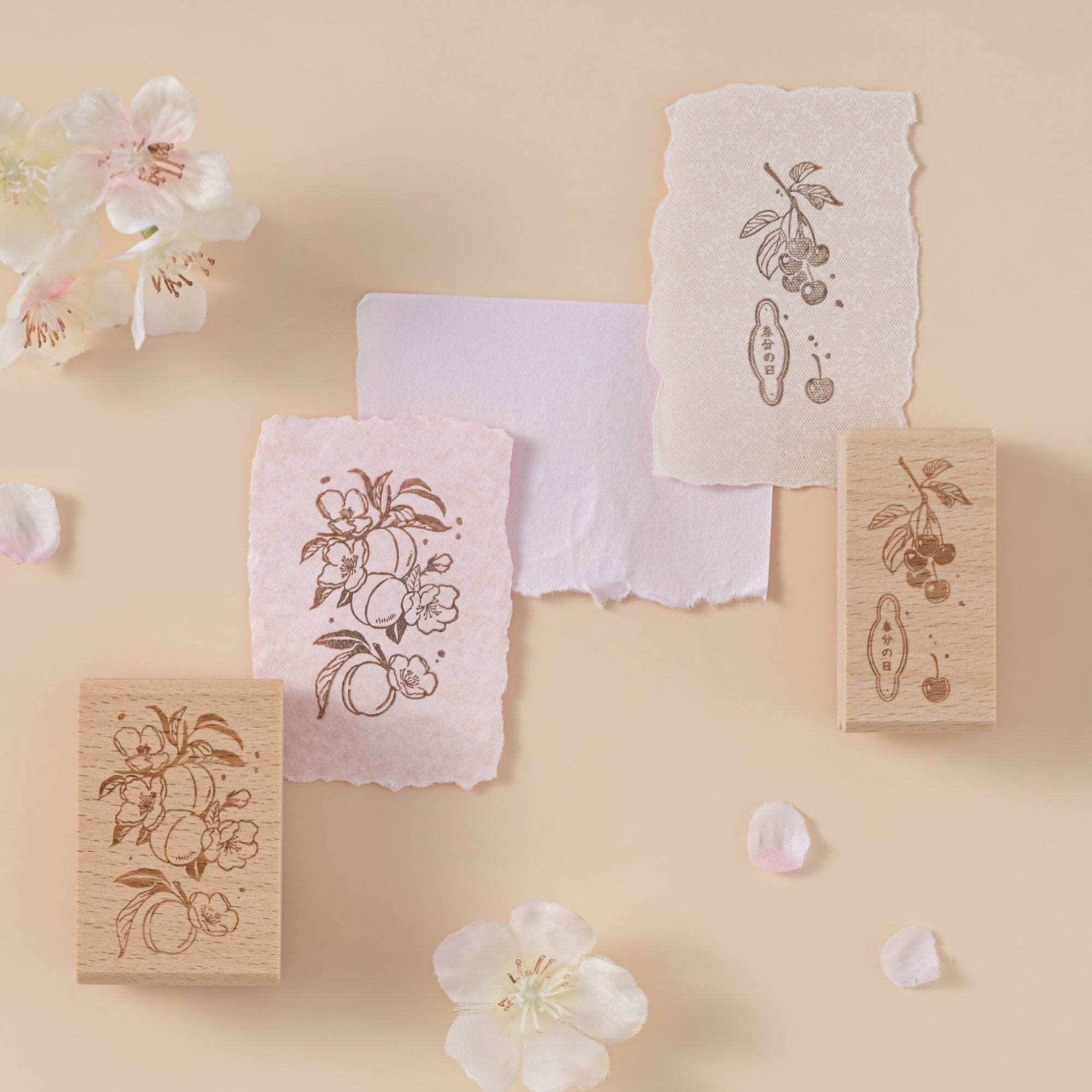 Hinoki - 'Into the Spring' Engraved Wooden Stamp Set