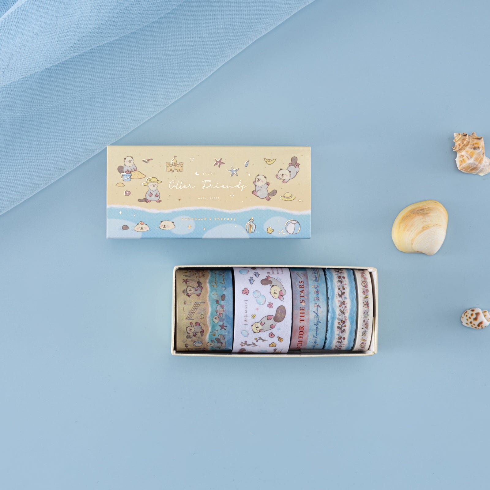 Tsuki 'Otter Friends' Washi Tape Set ☾