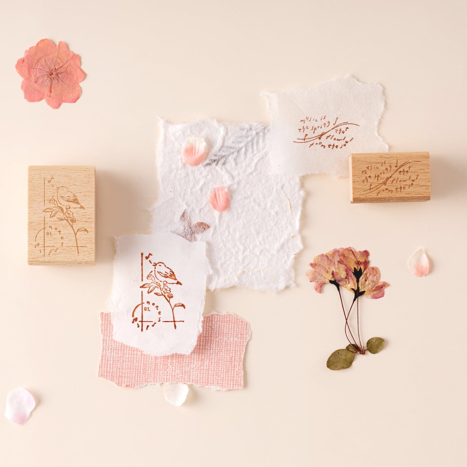 Hinoki - 'Into the Song' Engraved Wooden Stamps Set