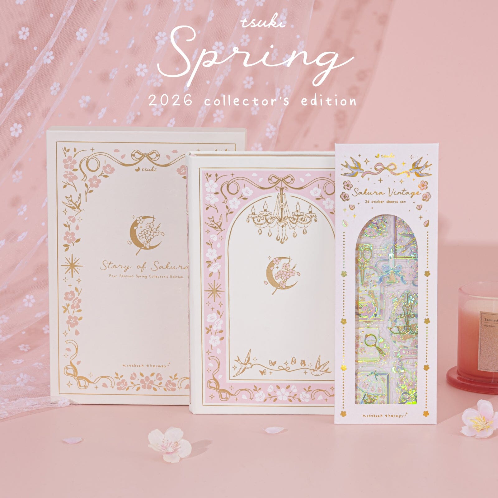 Tsuki 'Sakura Vintage' 3D Sticker Set ☾
