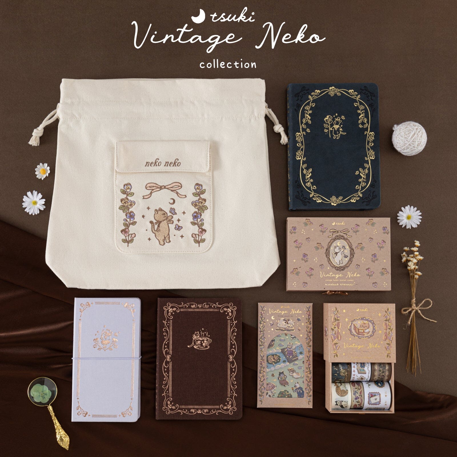 Tsuki 'Vintage Neko' Sticker Set ☾