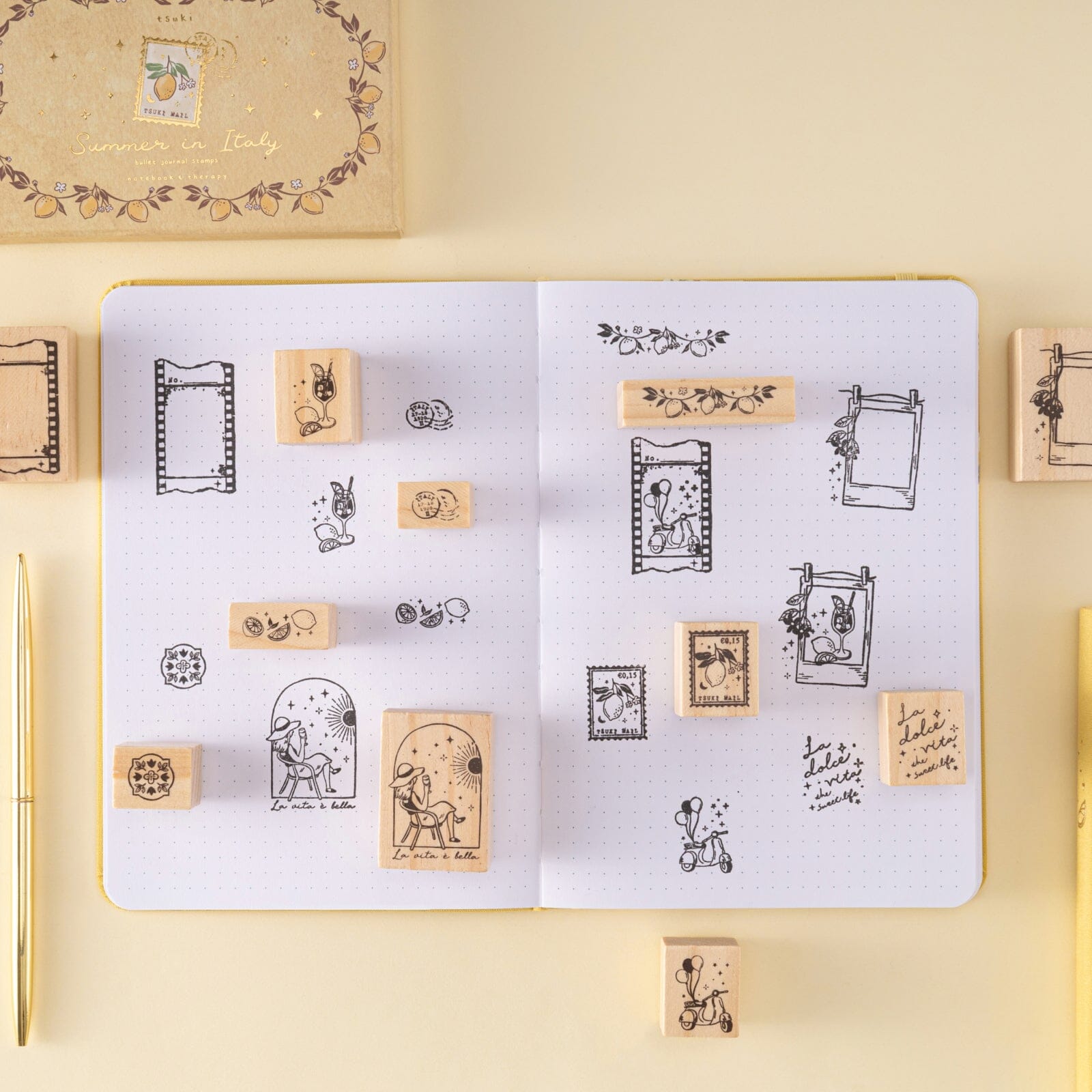 Tsuki 'Summer in Italy' Bullet Journal Stamp Set ☾
