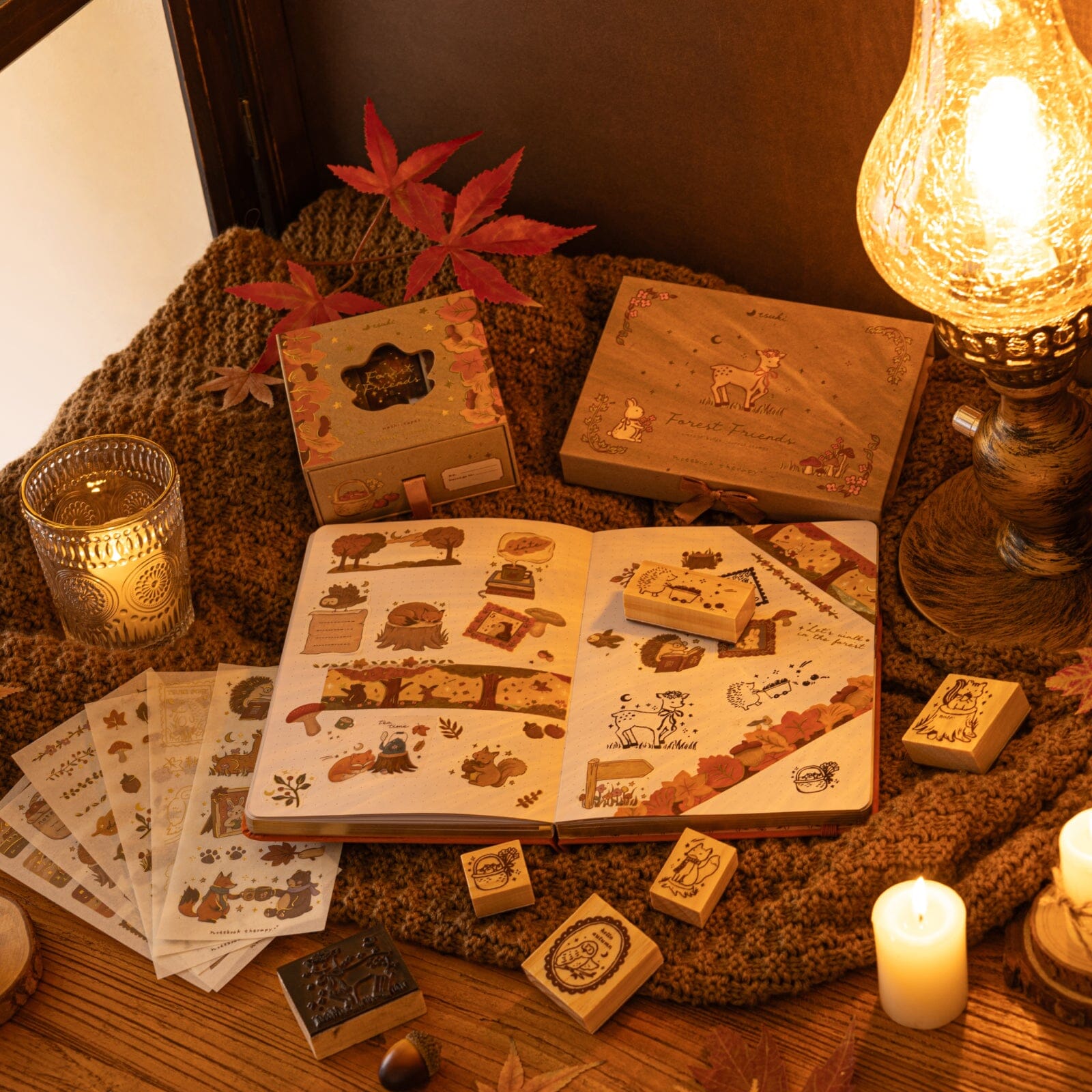 Tsuki 'Cozy Friends' Luxury Travel Notebook ☾