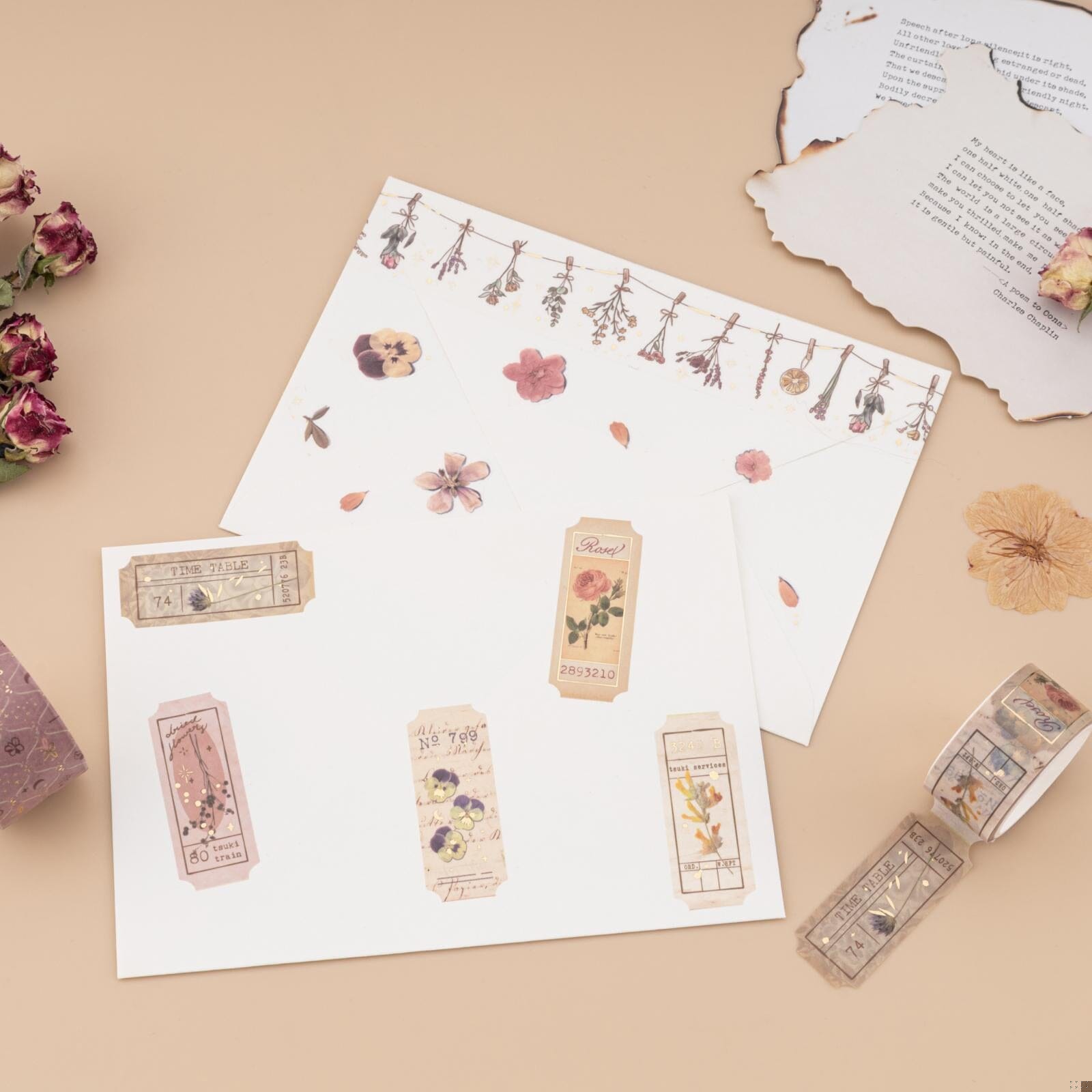 Tsuki 'Dried Flowers' Washi Tape Set ☾