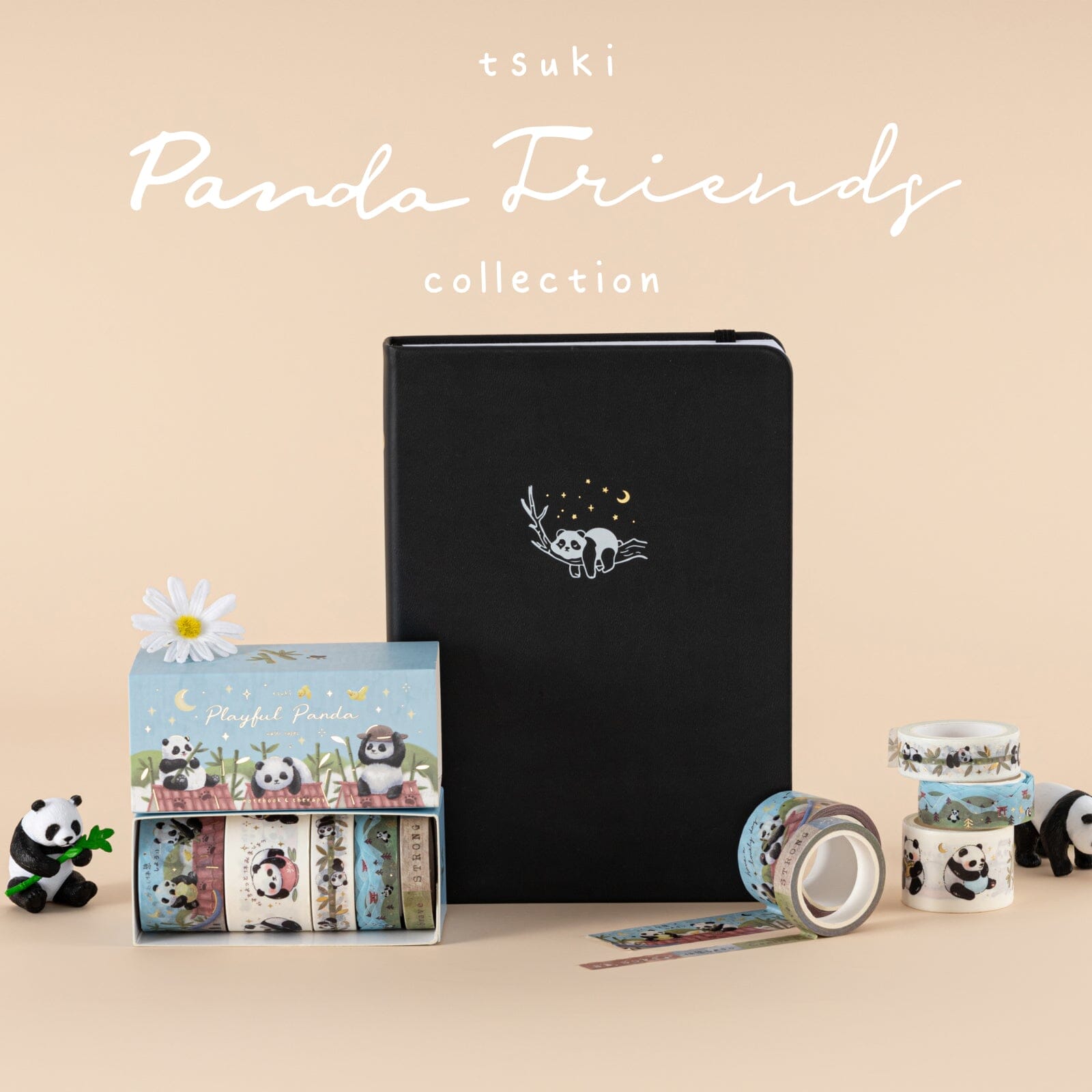 Tsuki 'Playful Panda' Washi Tape Set