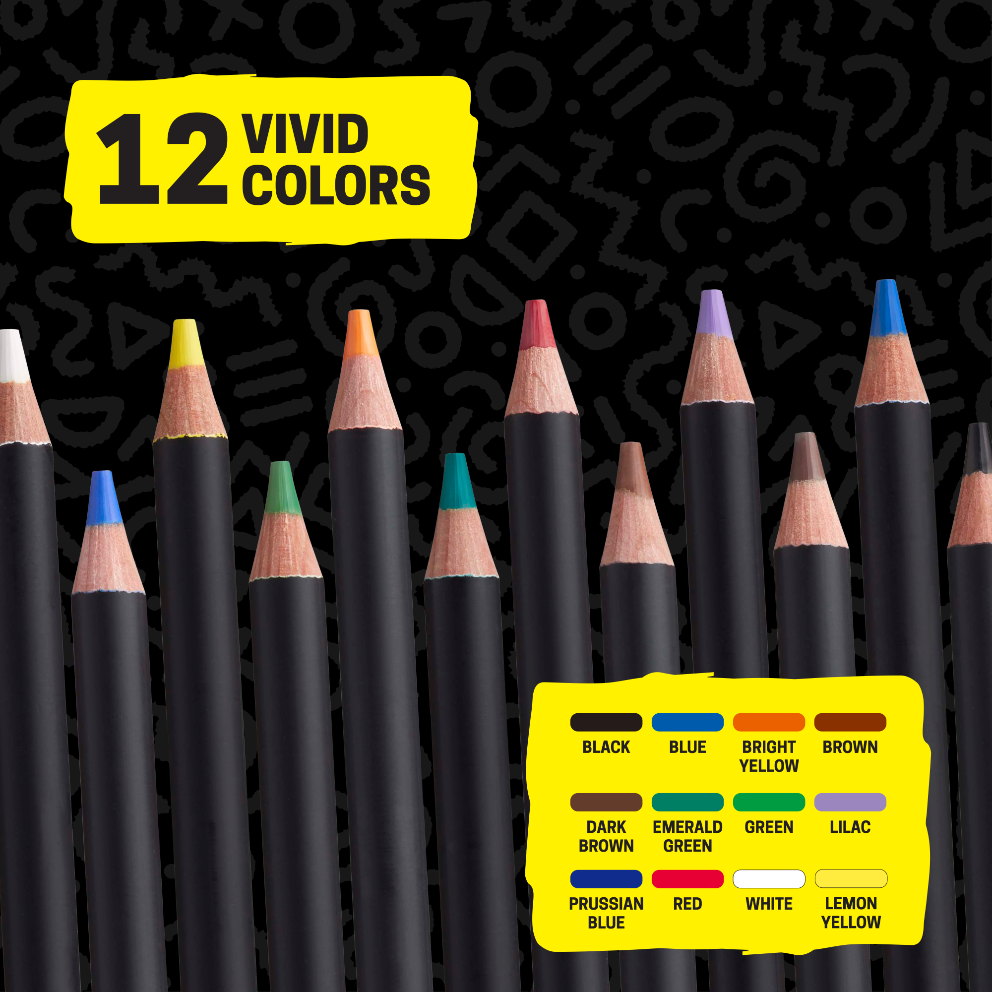 uni® POSCA® Colored Pencils, 4.0mm Lead, Assorted Set, 12 Count