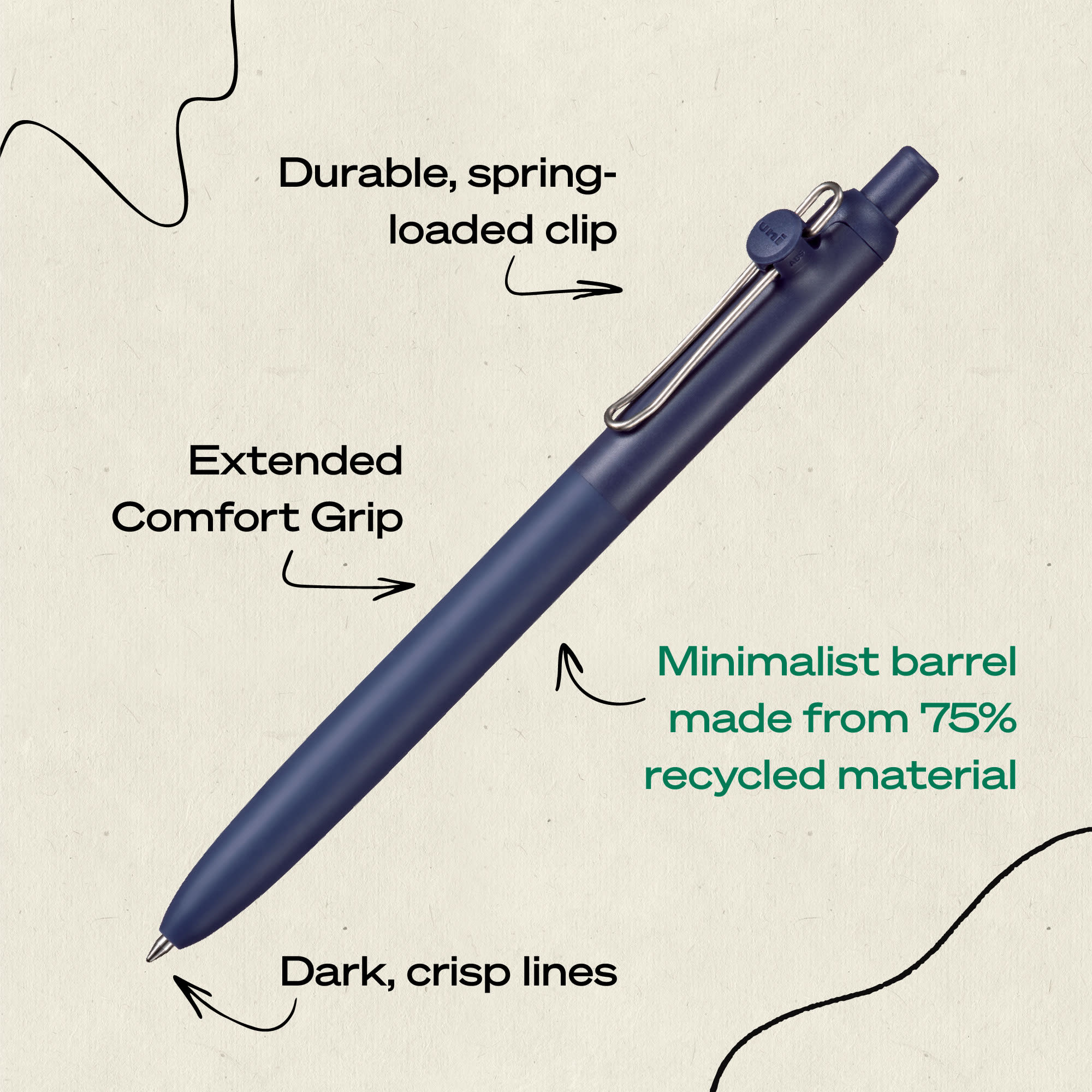 uniball™ Zento, 0.7 mm, Liquid Gel Ink Retractable Pens
