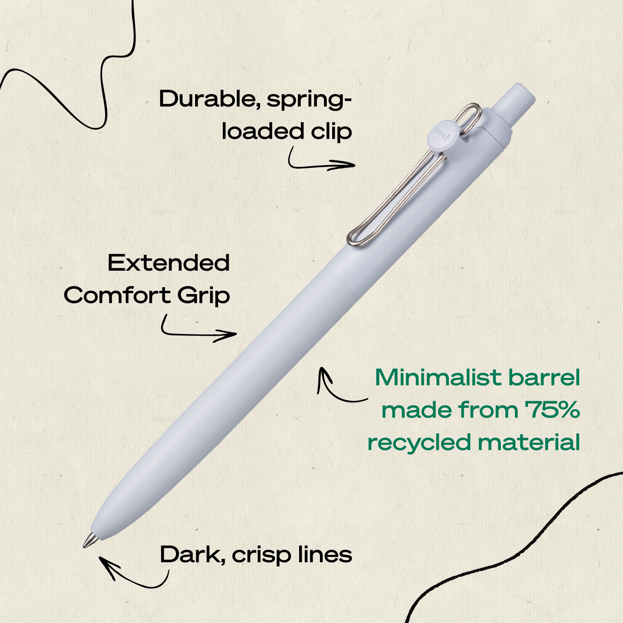 uniball™ Zento, 0.7 mm, Liquid Gel Ink Retractable Pens