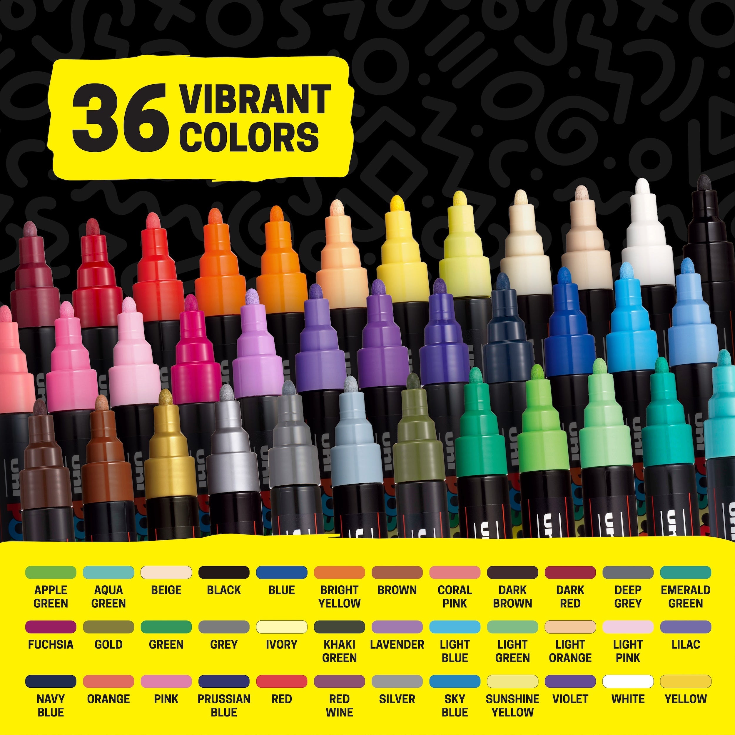 uni® POSCA® PC-5M Water-Based Paint Markers with Display Caddy