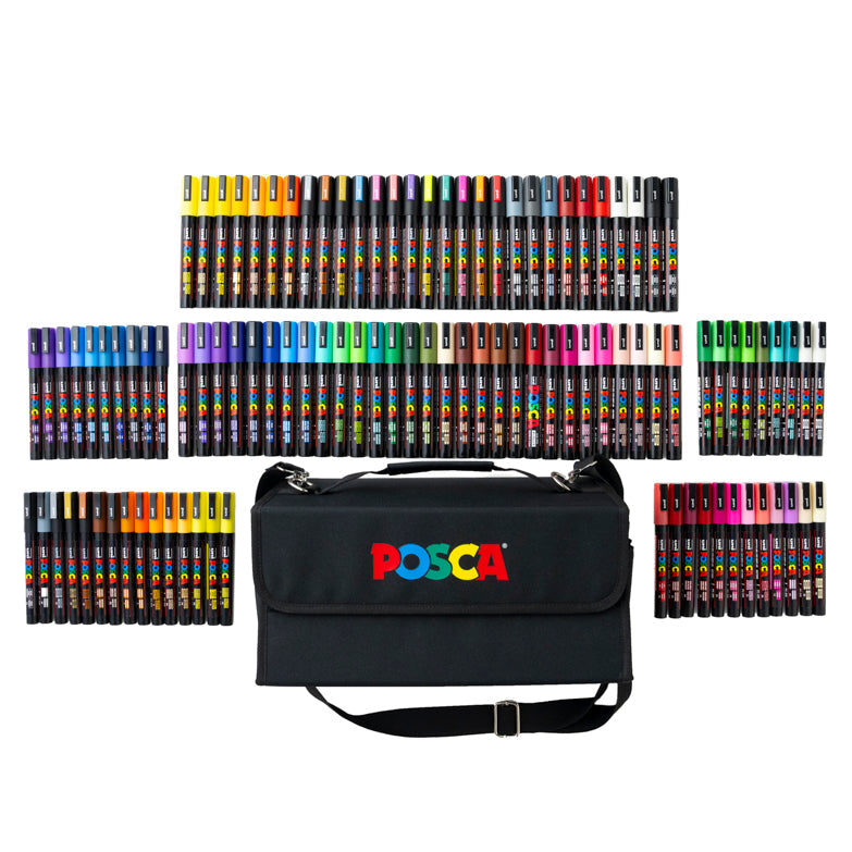 uni® POSCA® Exclusive Special Edition Set, 105 Count Kit including 3M & 5M Colours