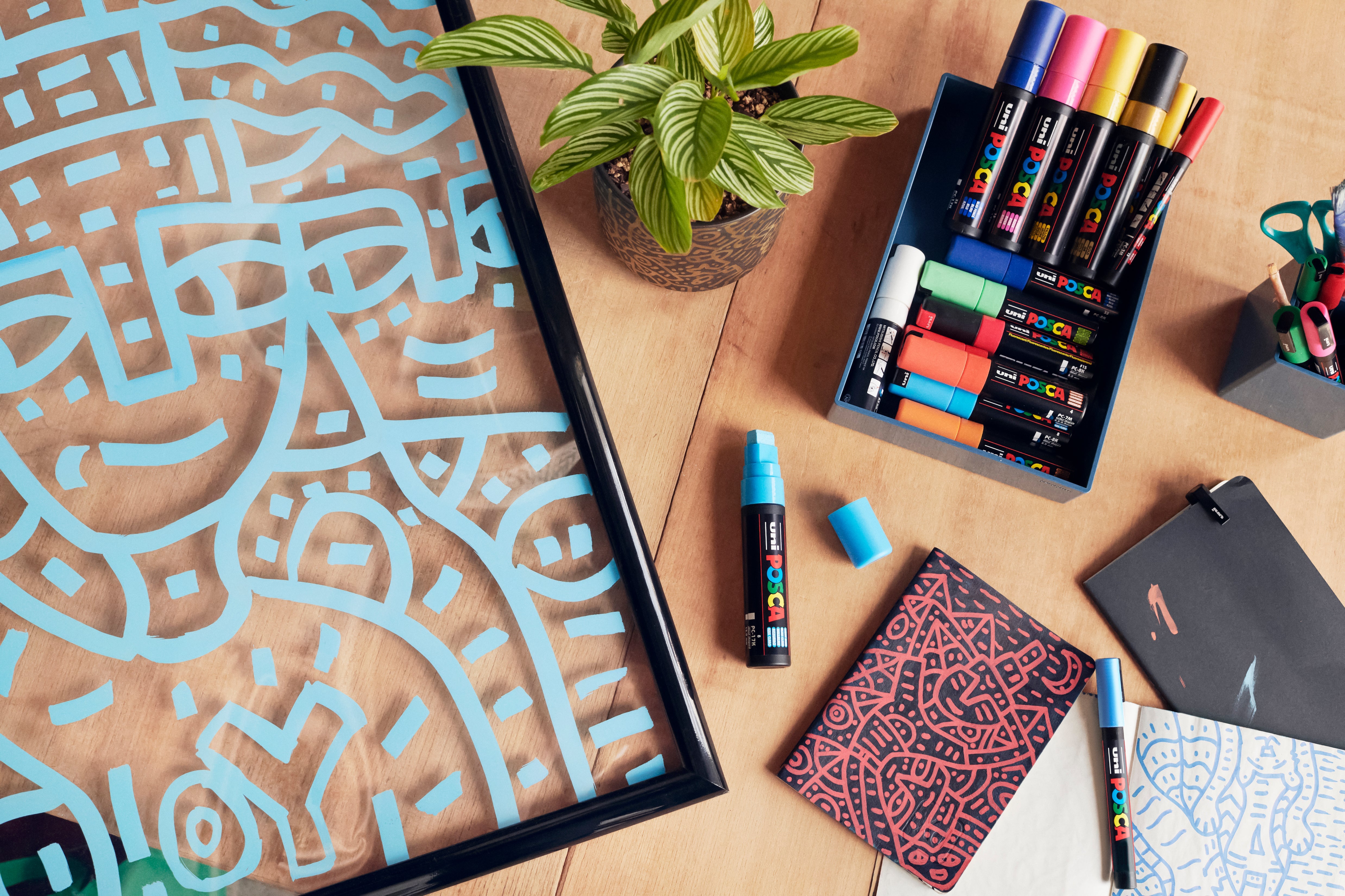 uni® POSCA® PC-5M Water-Based Paint Markers with Display Caddy