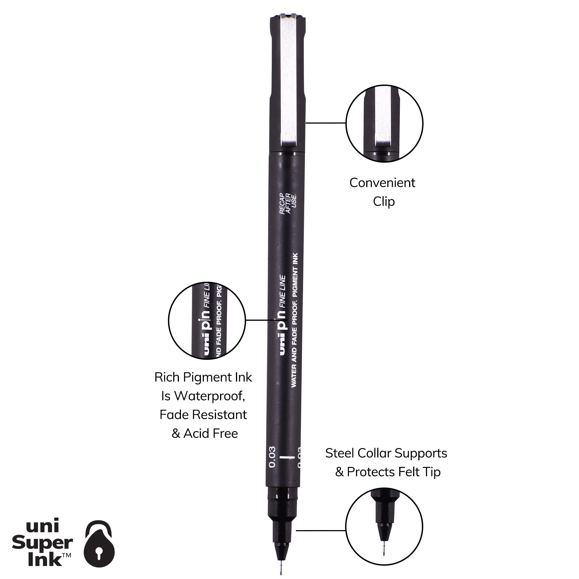 uni® Pin, Fine Line Drawing Pen 0.3 mm