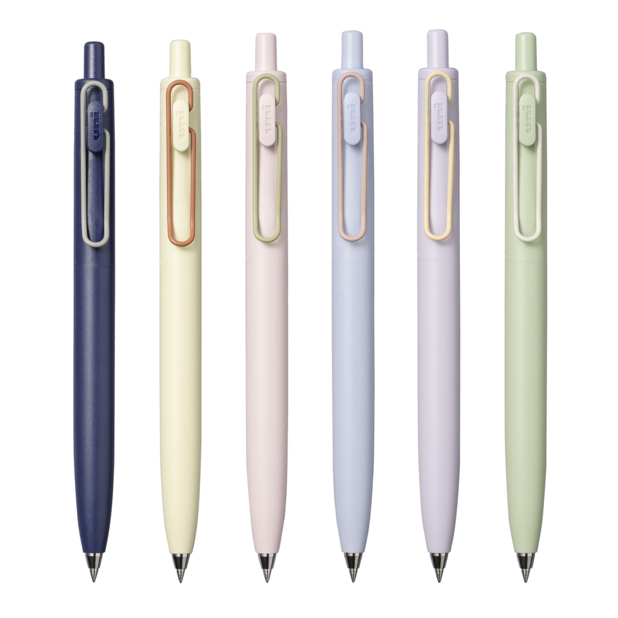 uniball™ ONE F, 0.5mm, Gel Ink Retractable Pens, Limited Colored Clip Edition Set