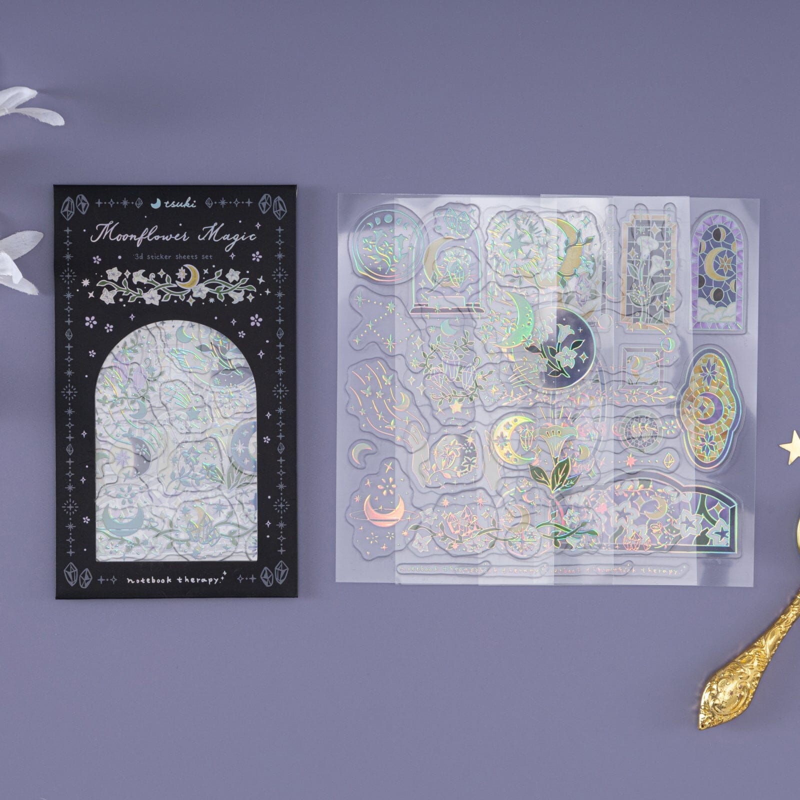 Tsuki 'Moonflower Magic' 3D Sticker Set ☾