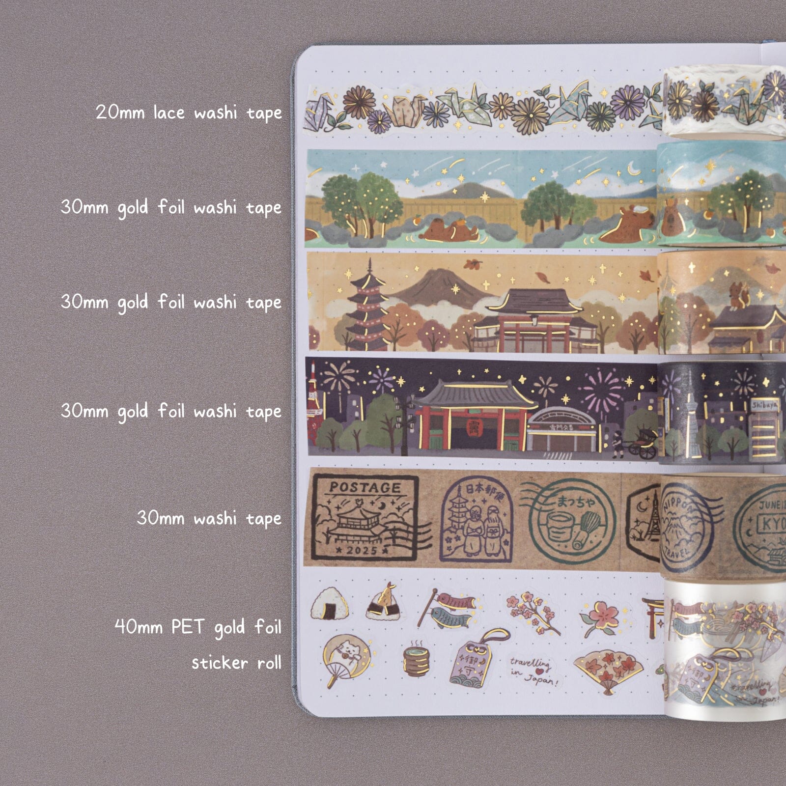 Tsuki 'Journey in Japan' Washi Tape Set ☾