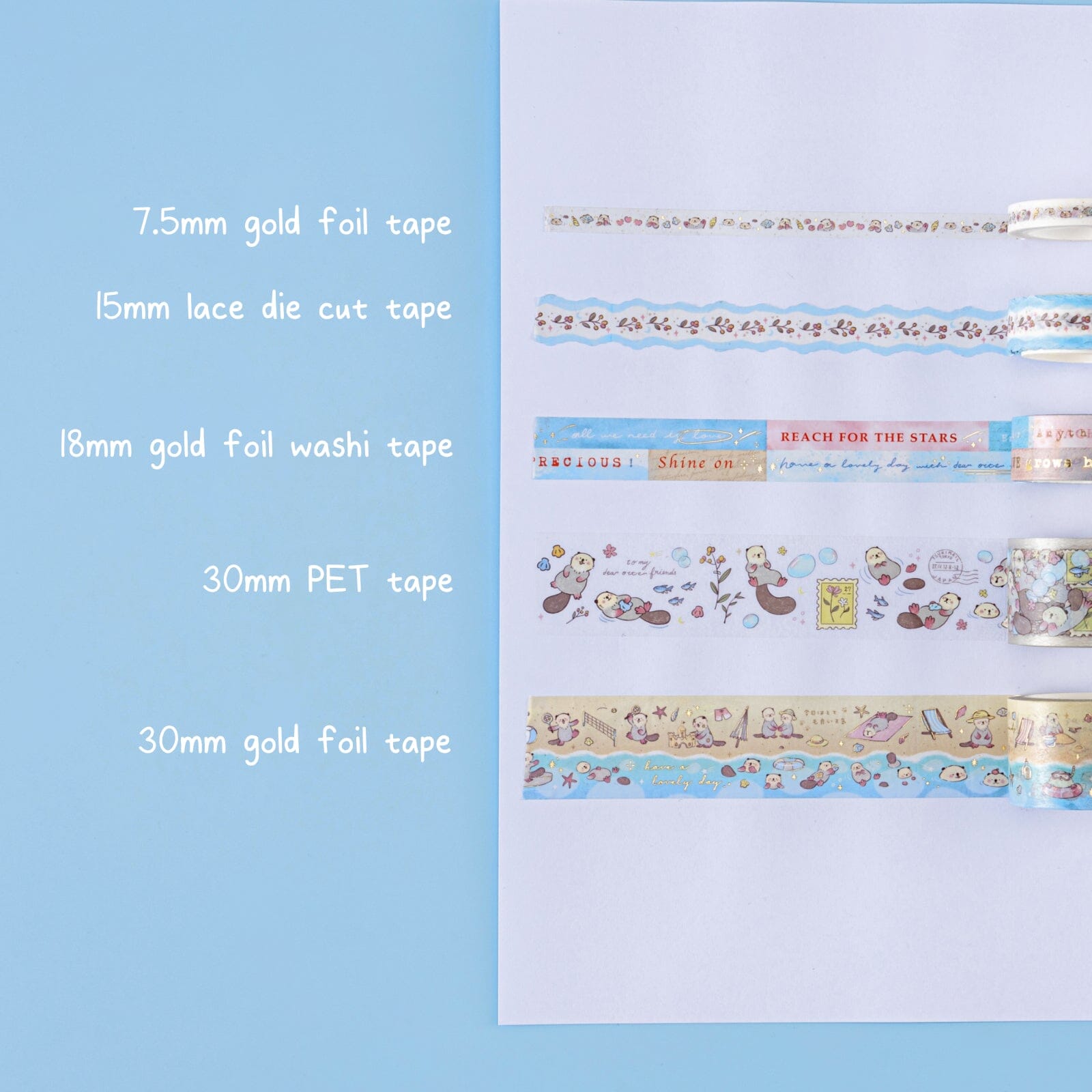 Tsuki 'Otter Friends' Washi Tape Set ☾