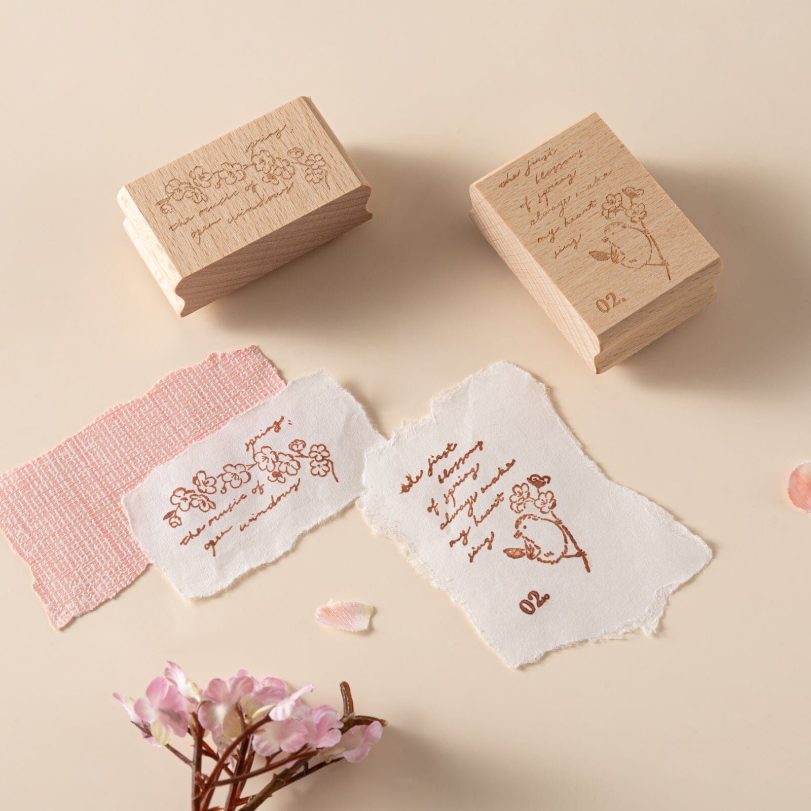 Hinoki - 'Into the Song' Engraved Wooden Stamps Set