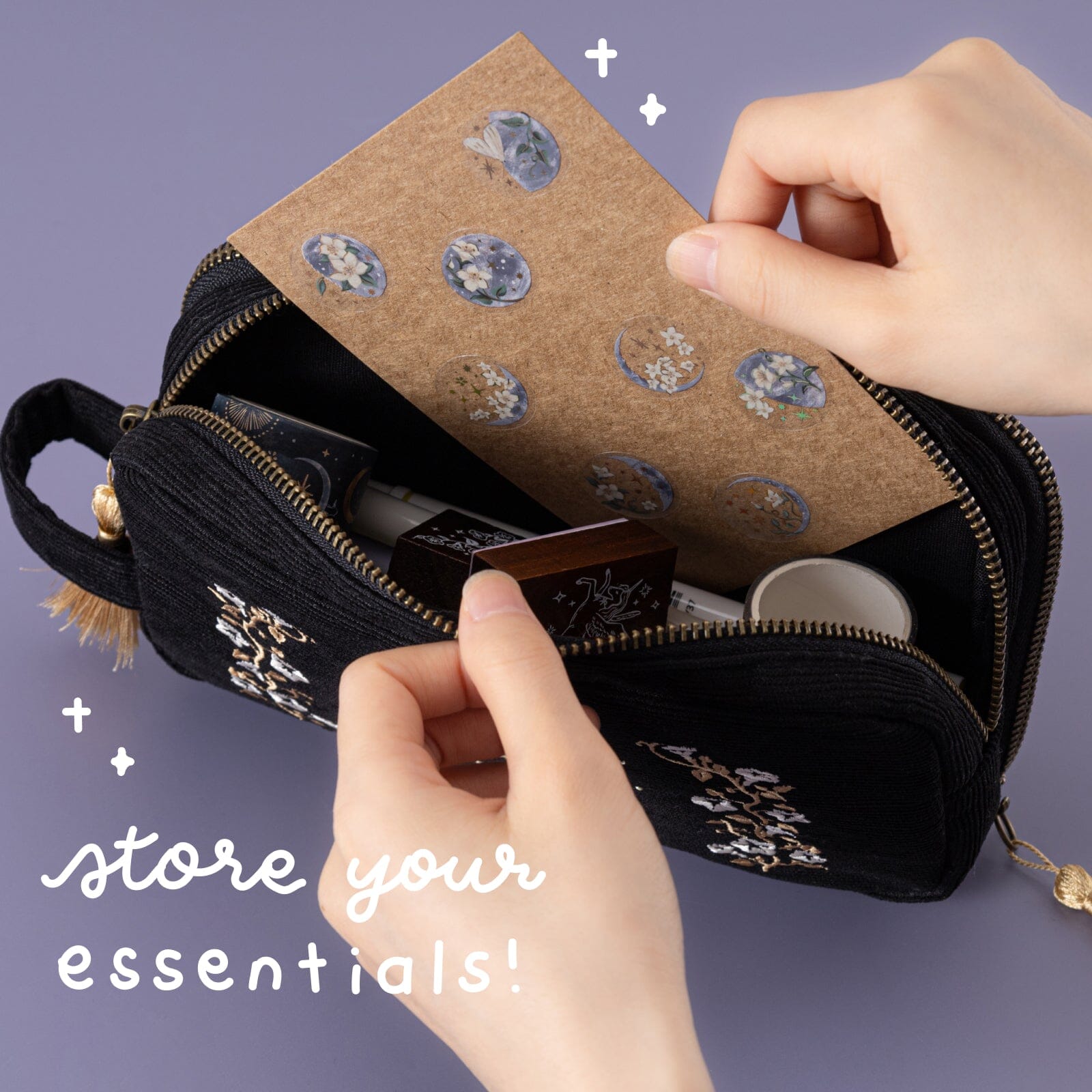 Tsuki 'Moonflower Magic' Travel Pen Pouch ☾