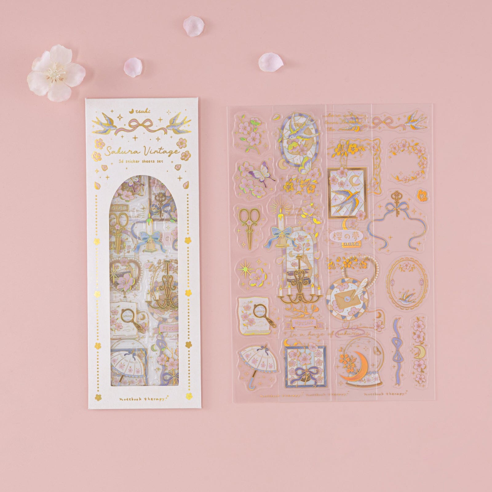 Tsuki 'Sakura Vintage' 3D Sticker Set ☾