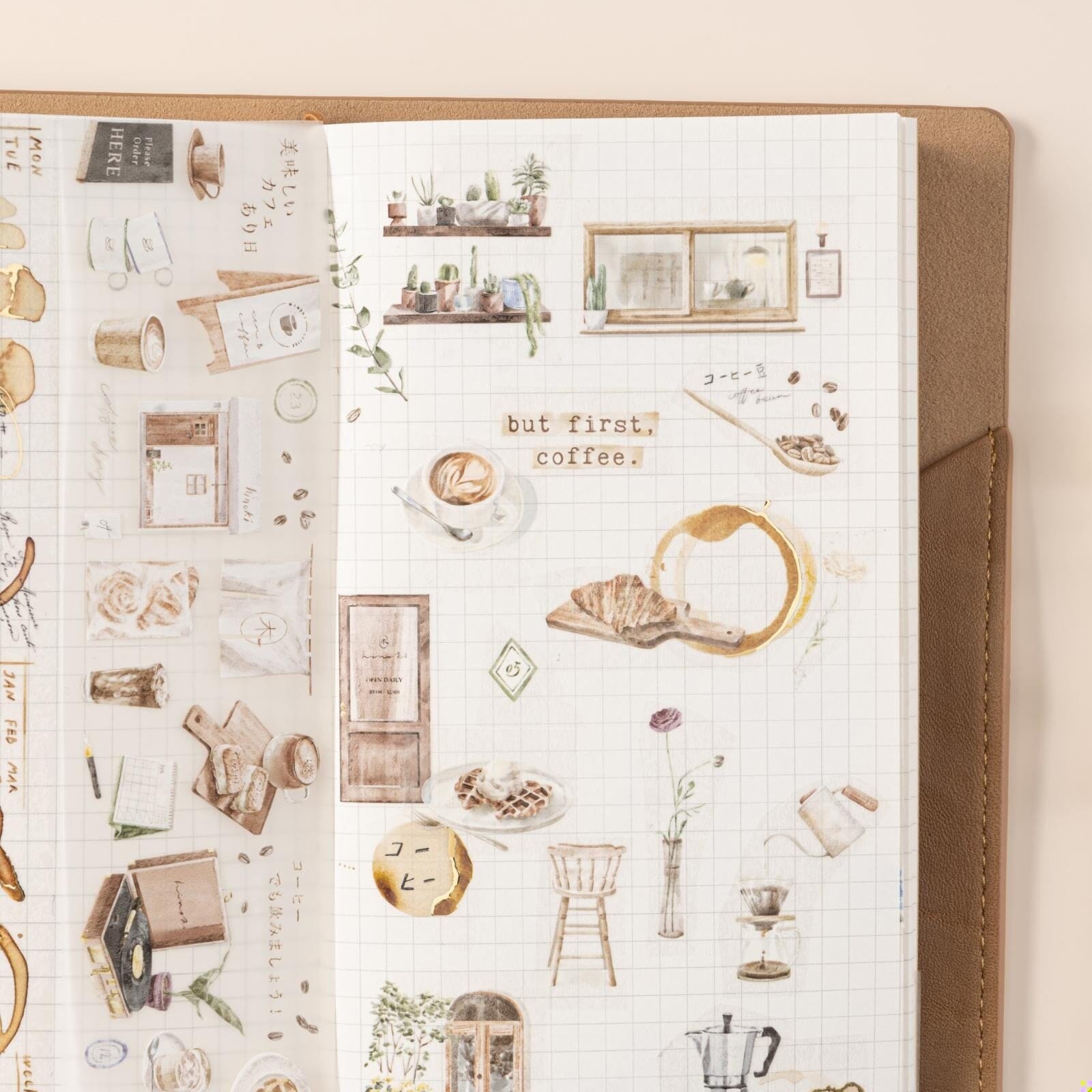 Hinoki - 'Into the Cafe' PET Decorative Tape Set