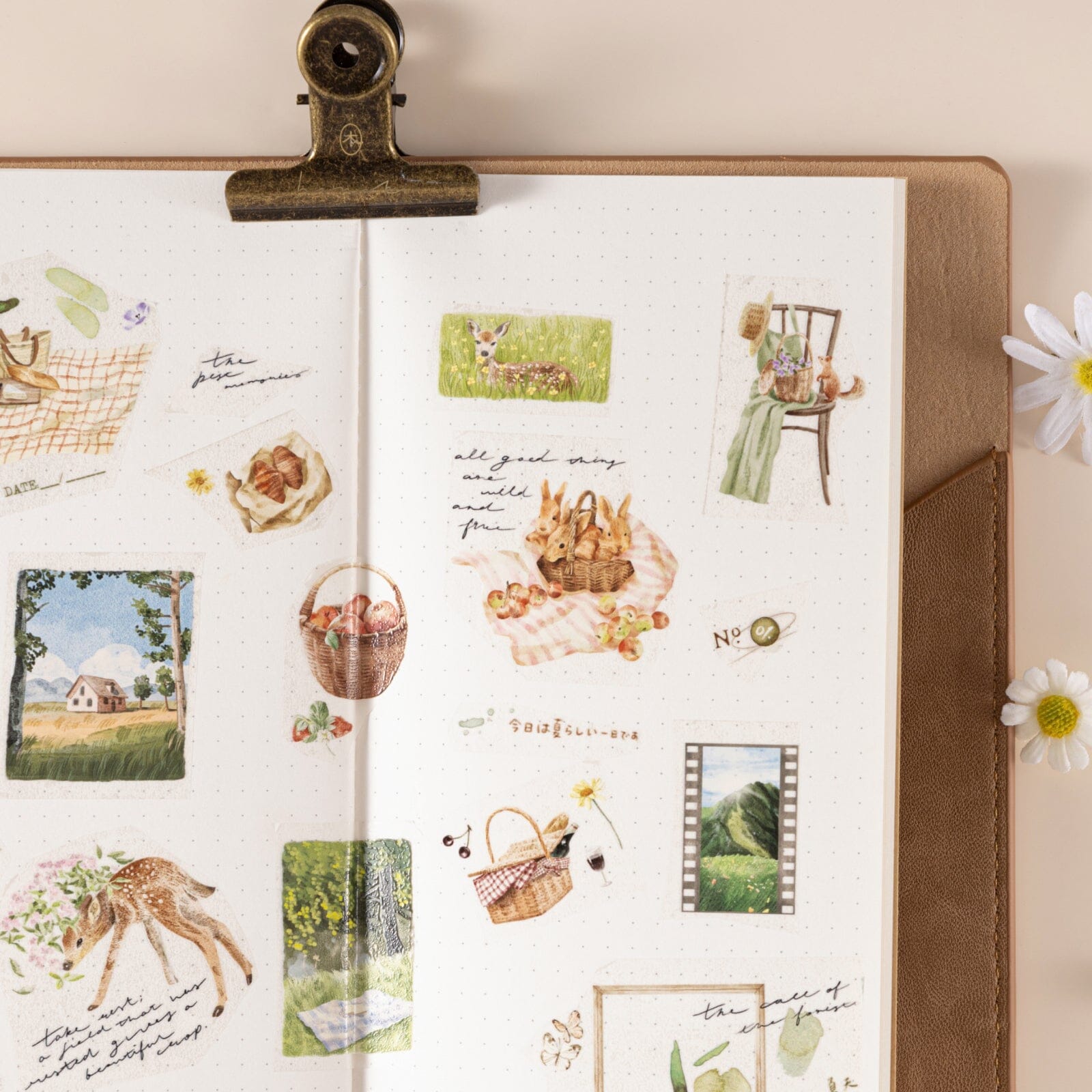 Hinoki - 'Into the Meadow' PET Decorative Tape - Meadow Picnic