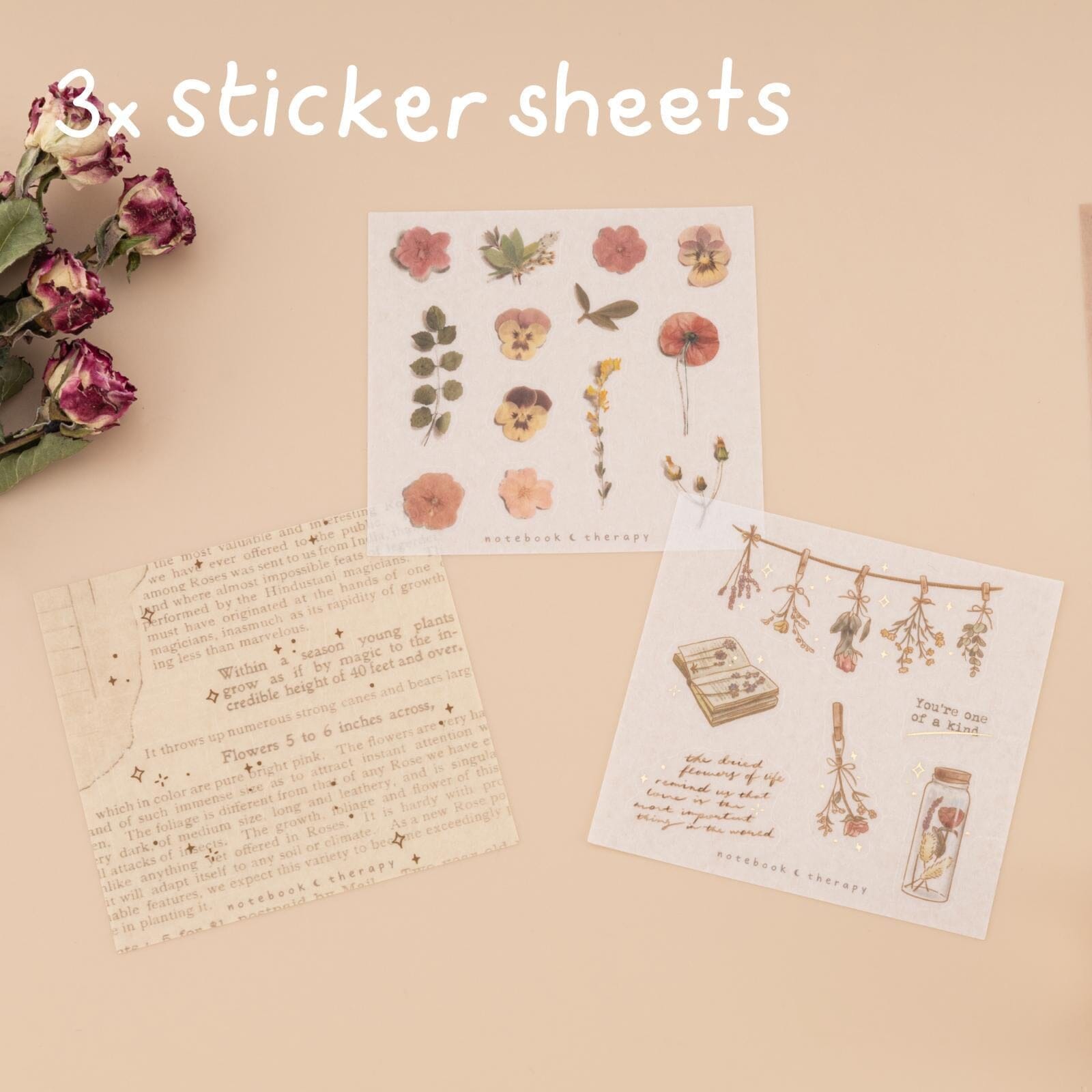 Tsuki 'Dried Flowers' Washi Tape Set ☾
