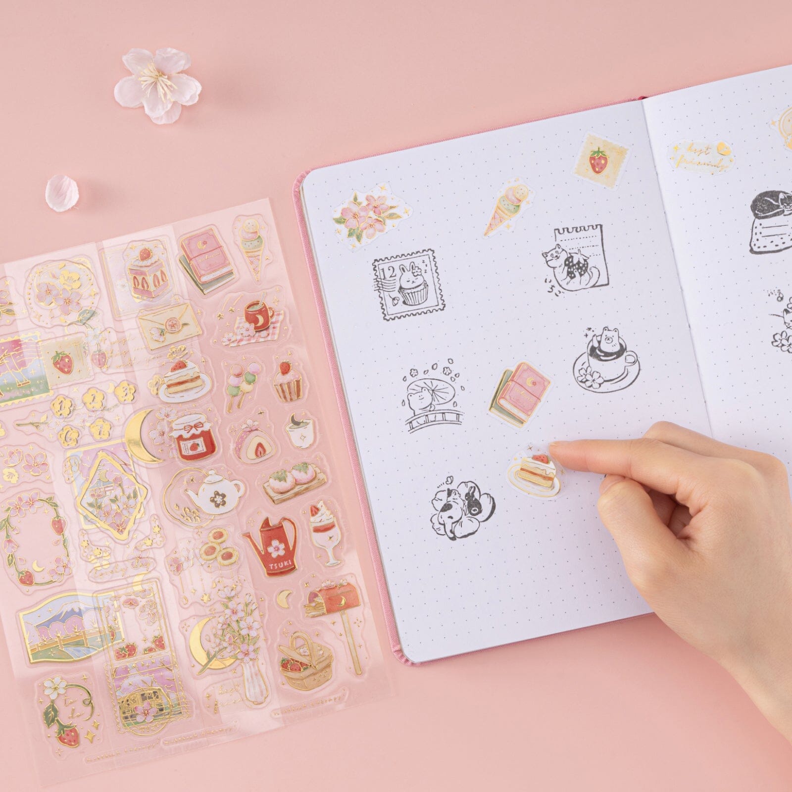 Tsuki 'Sakura Friends' 3D Holographic Sticker Set ☾