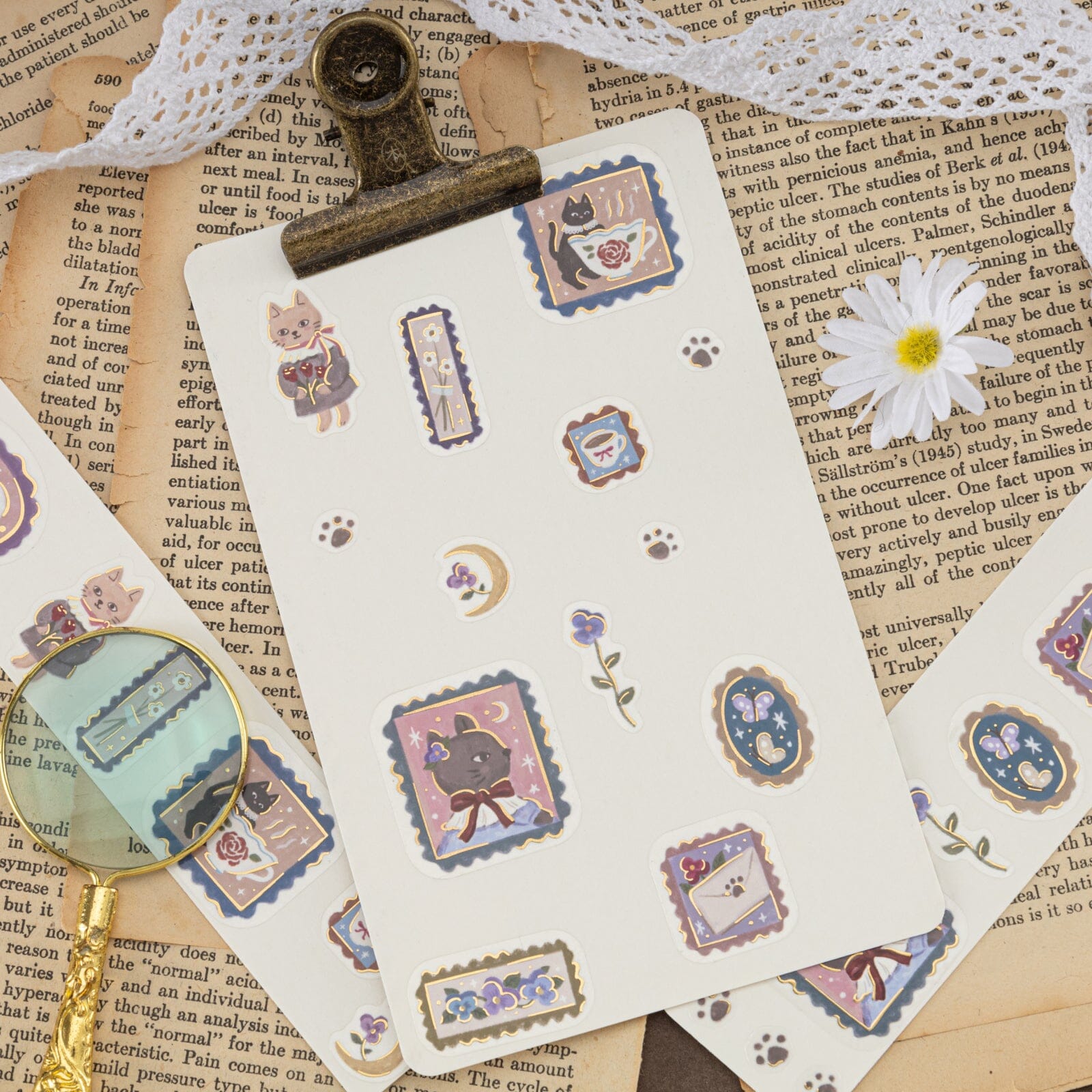 Tsuki 'Vintage Neko' Washi Tape Set ☾