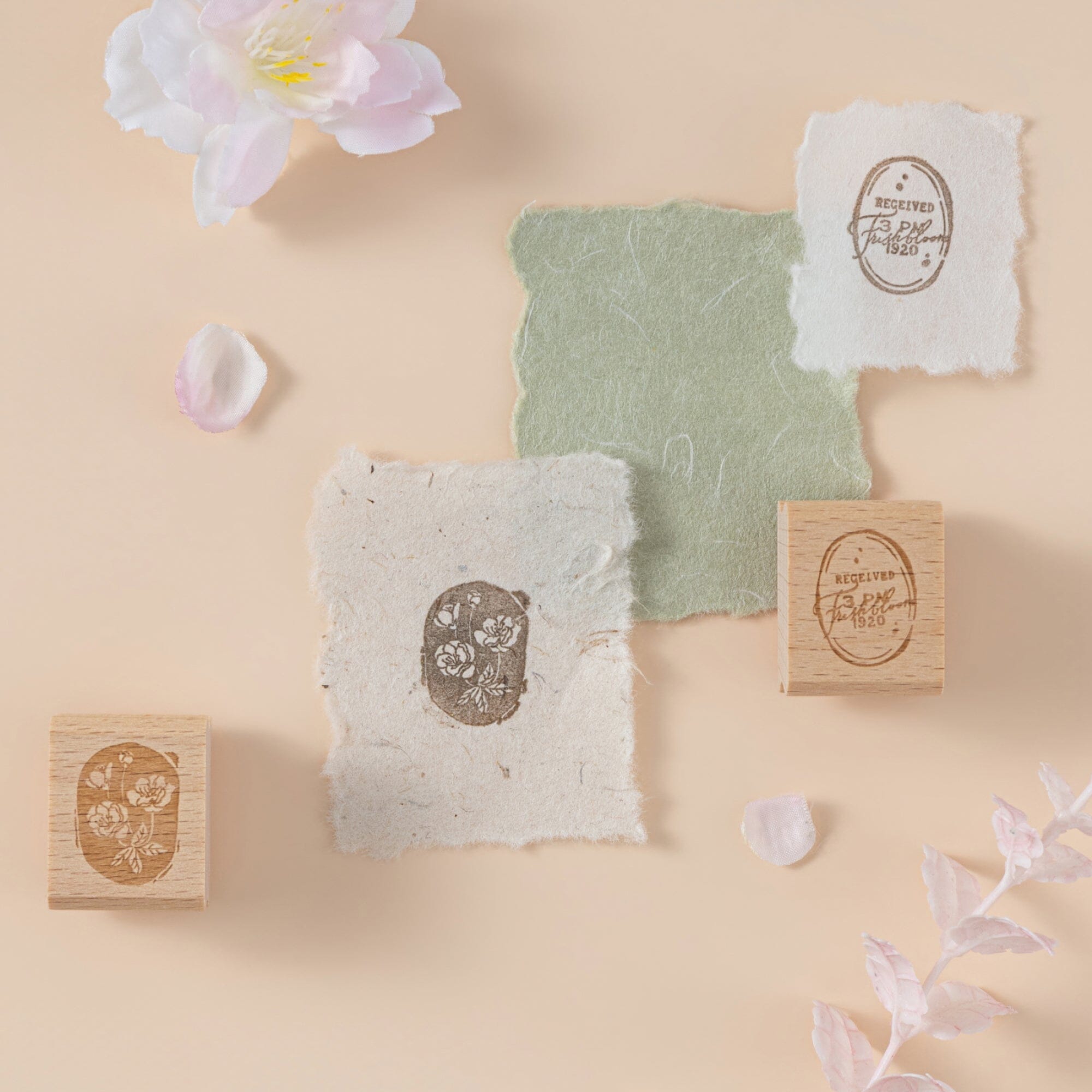 Hinoki - 'Into the Spring' Engraved Wooden Stamp Set
