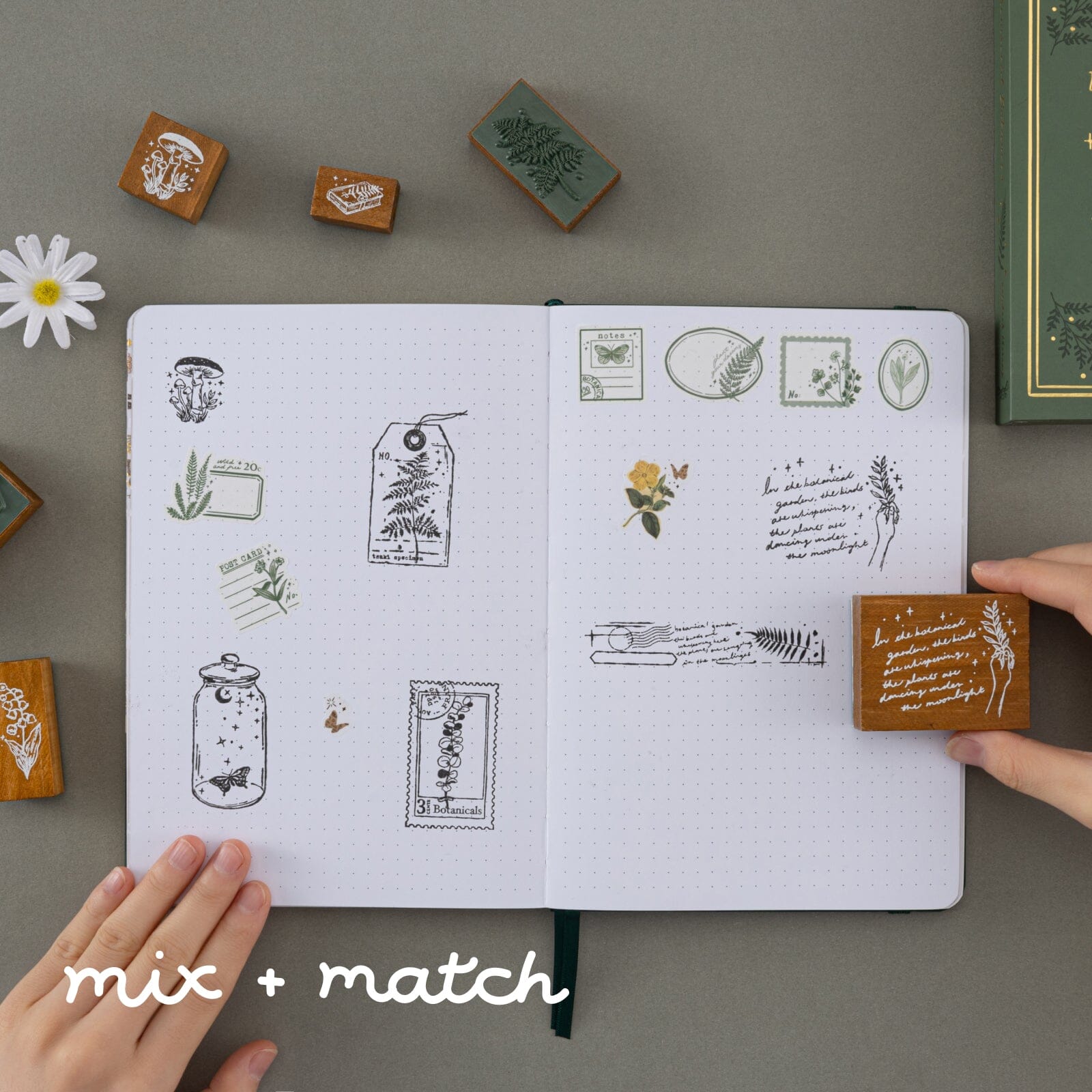 Tsuki 'Whimsical Botanics' Bullet Journal Stamp Set ☾