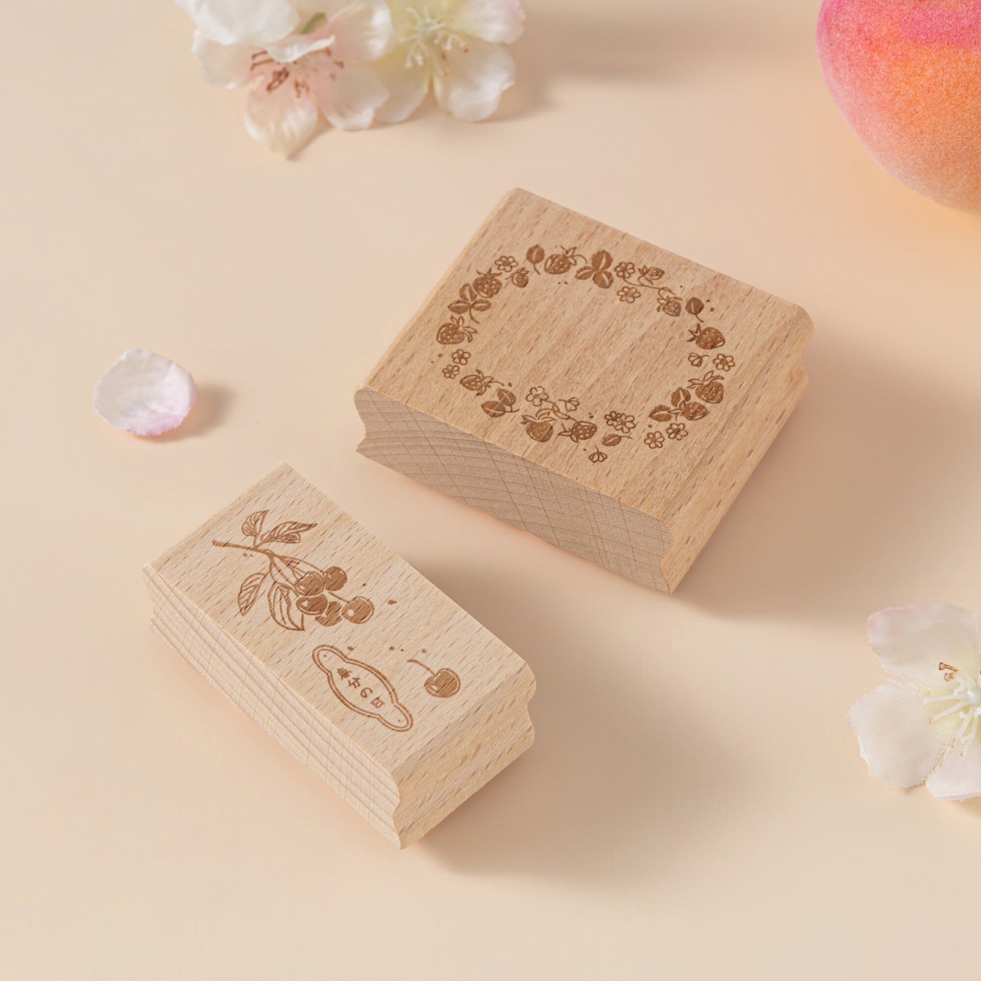 Hinoki - 'Into the Spring' Engraved Wooden Stamp Set