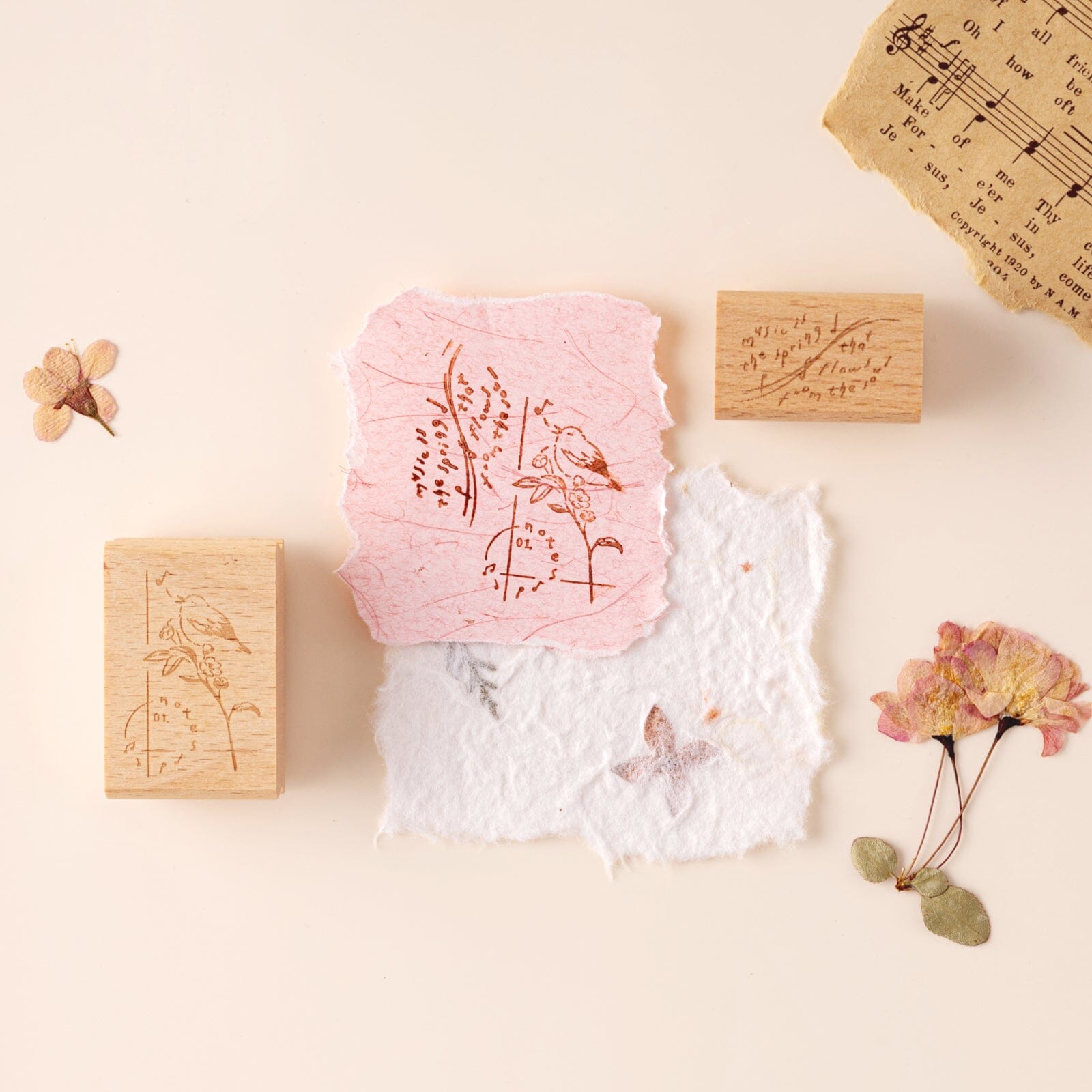 Hinoki - 'Into the Song' Engraved Wooden Stamps Set