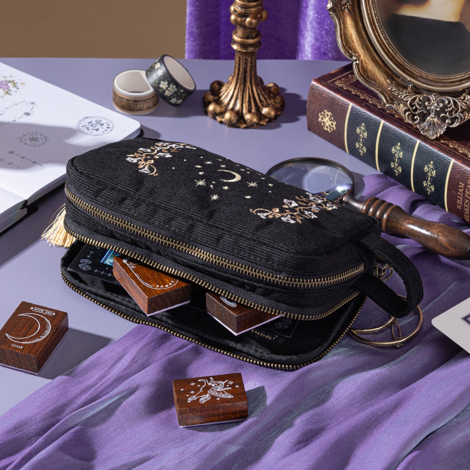 Tsuki 'Moonflower Magic' Travel Pen Pouch ☾